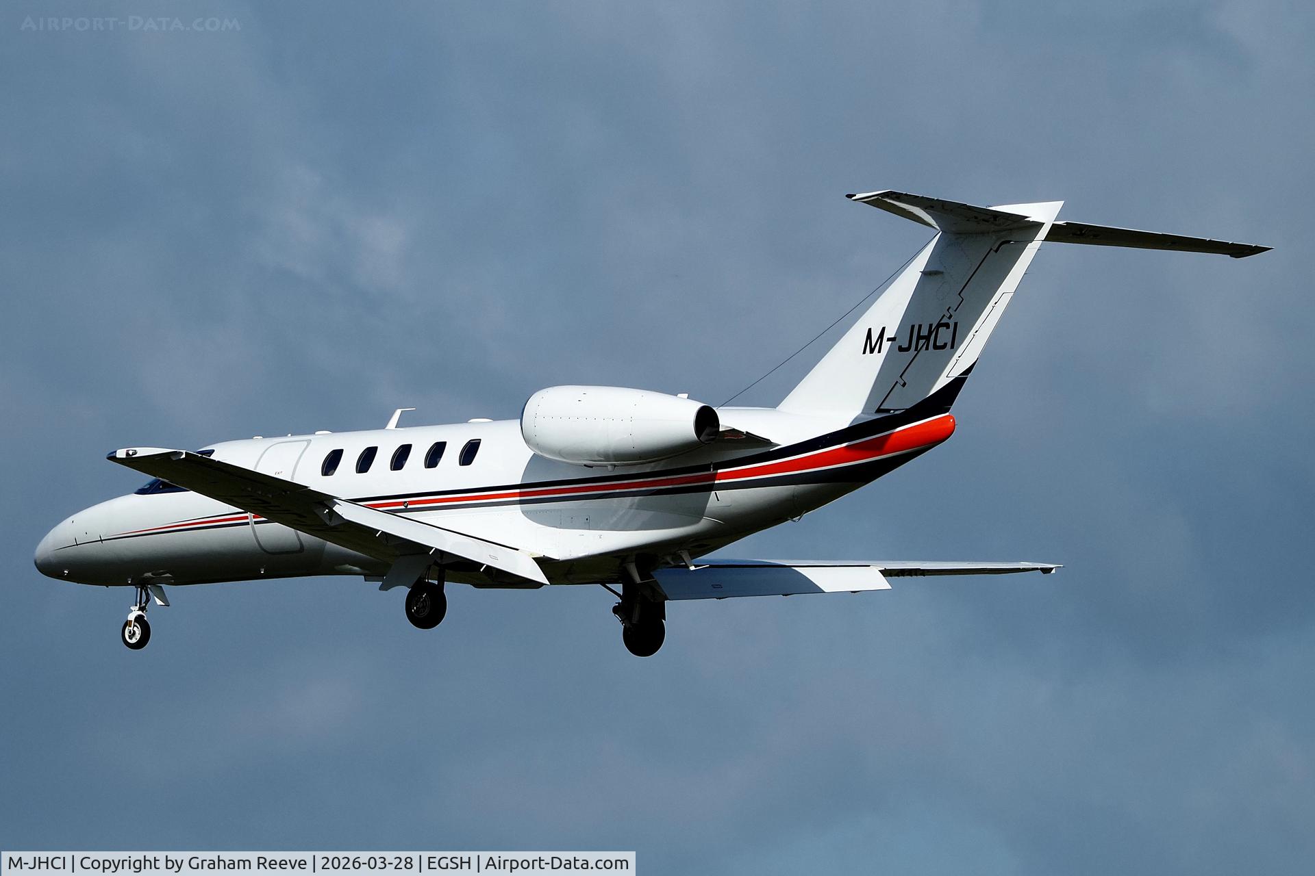 M-JHCI, , Landing at Norwich.