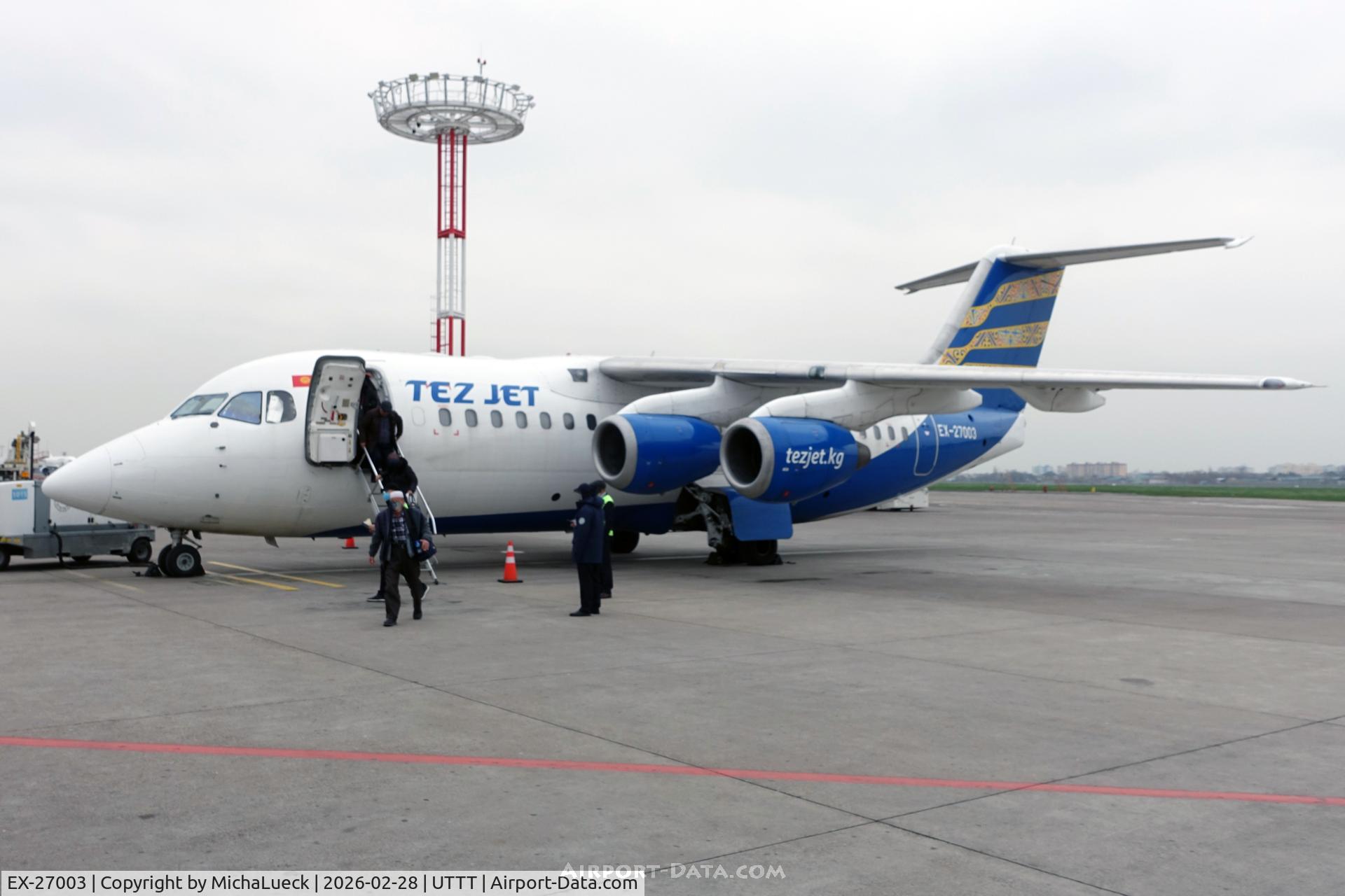 EX-27003, British Aerospace Avro RJ85 C/N E2296, At Tashkent