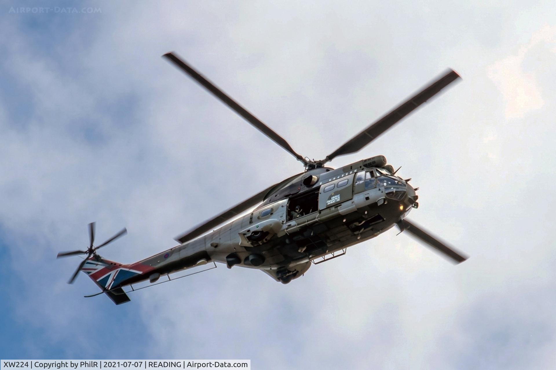 XW224, 1972 Westland Puma HC.2 C/N 1166, XW224 1972 Westland Puma HC2 Farewell Flypast over Sonning 

