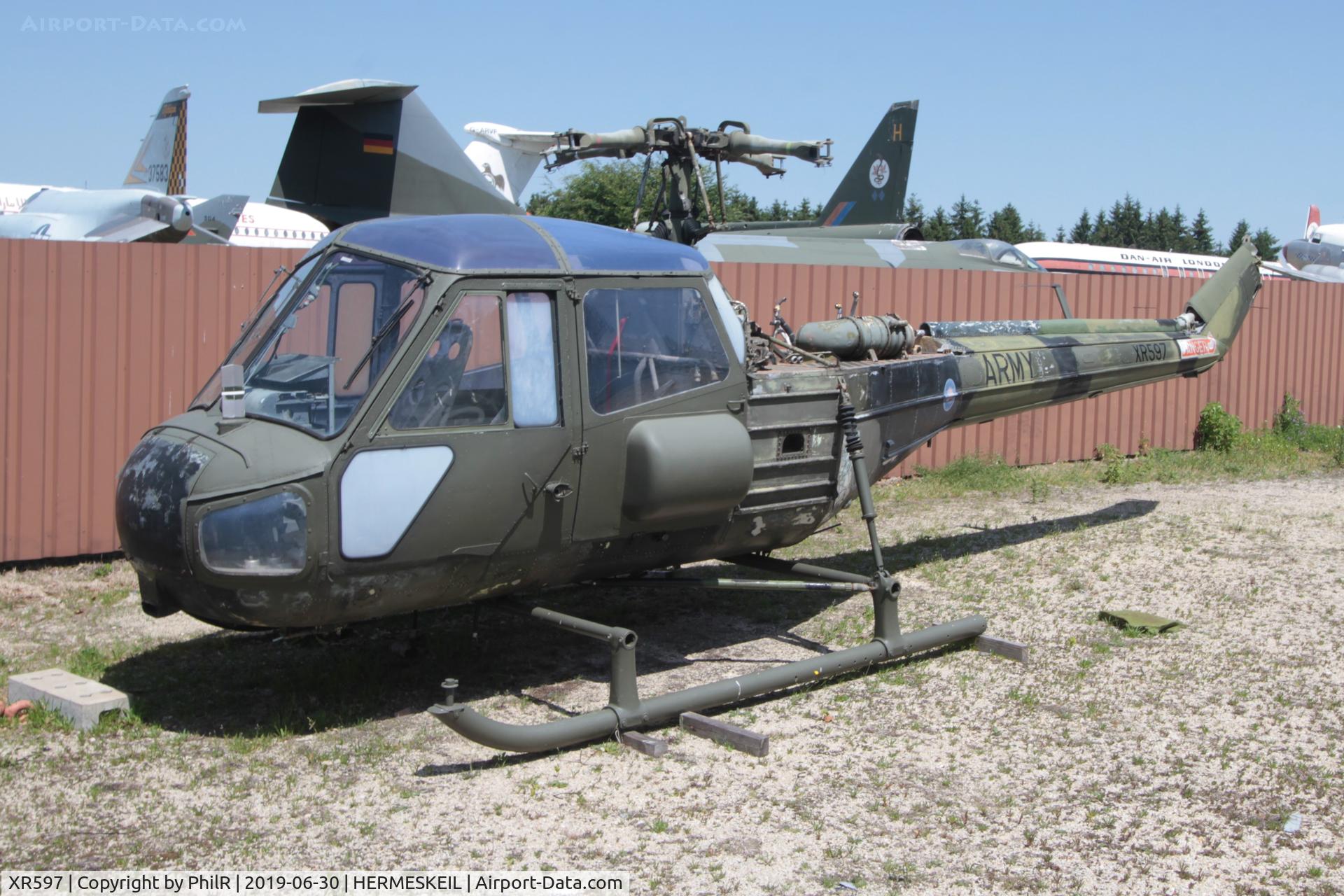 XR597, Westland Scout AH.1 C/N F9519, XR597 1974 Westland Scout AH1 AAC Hermeskeil 
