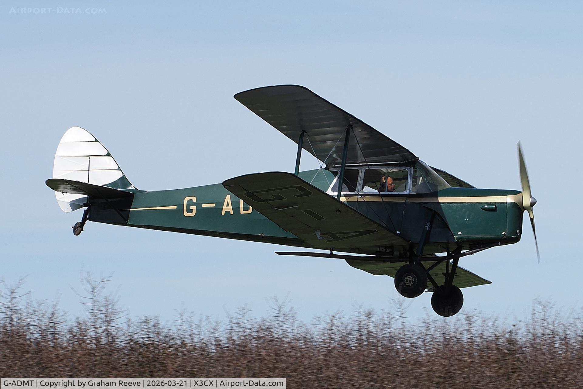 G-ADMT, 1936 De Havilland DH.87B Hornet Moth C/N 8093, Landing at Northrepps.