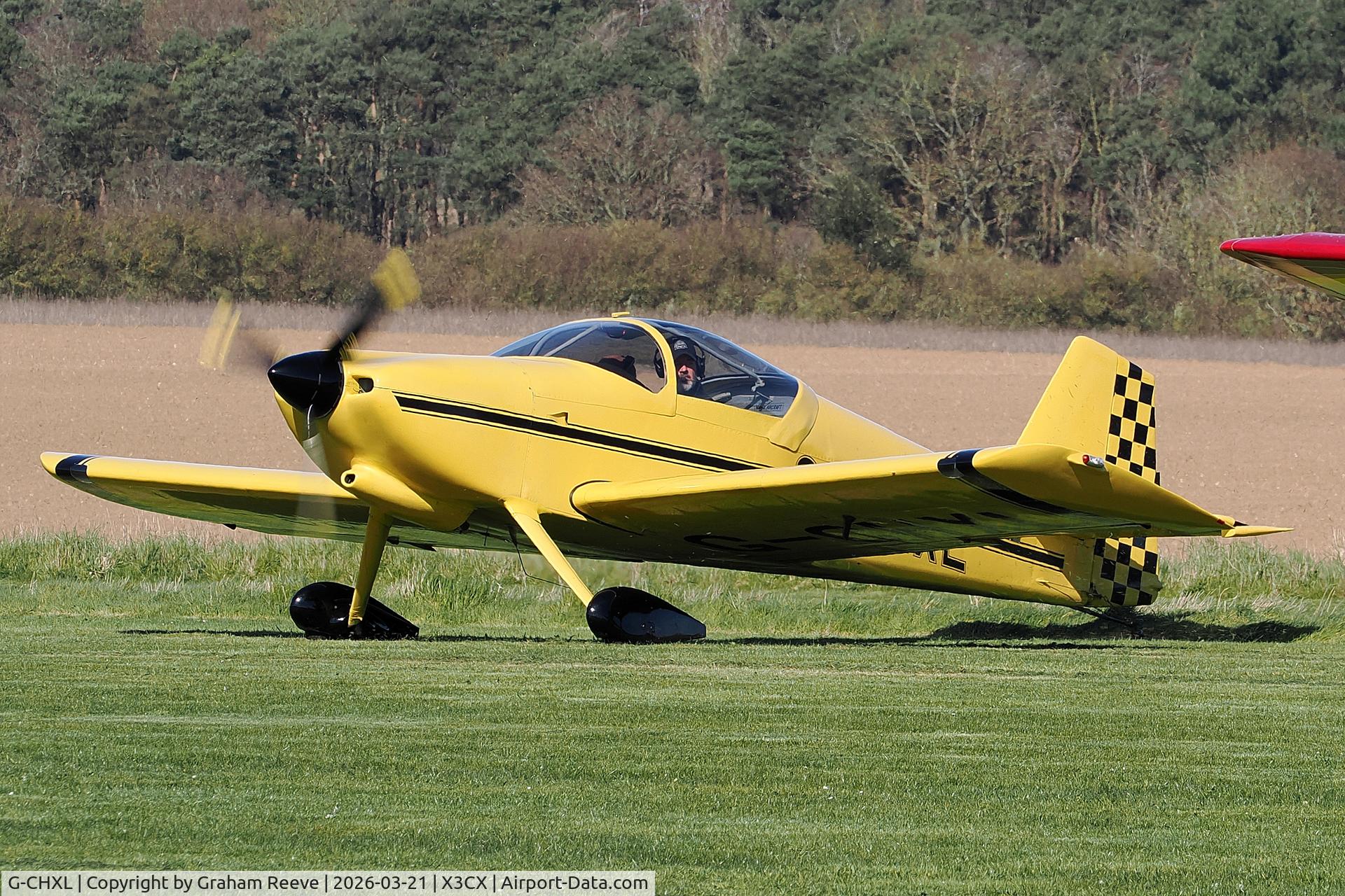 G-CHXL, 1996 Vans RV-6 C/N 20960, Just landed at Northrepps.