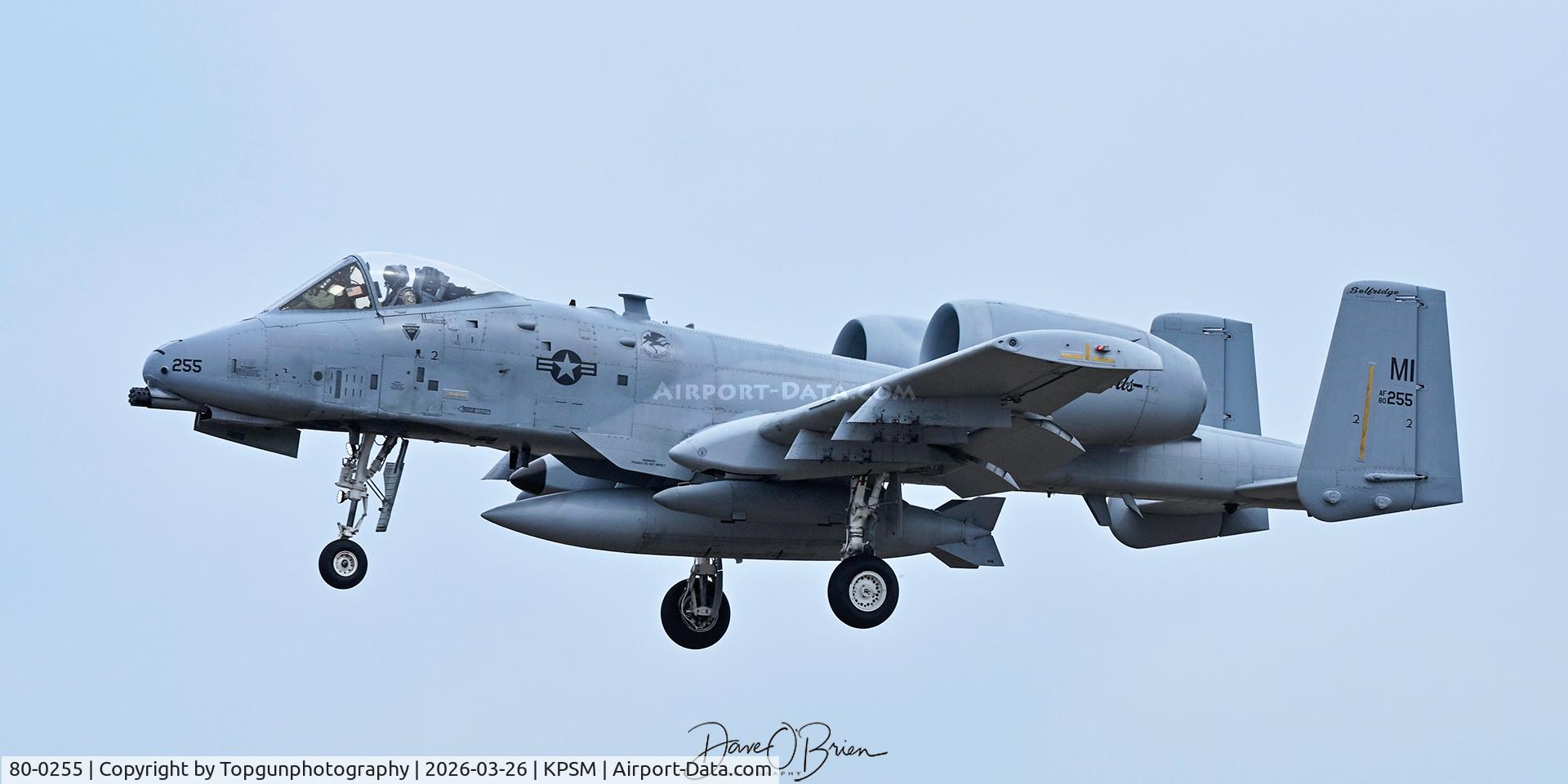 80-0255, 1980 Fairchild Republic A-10C Thunderbolt II C/N A10-0605, 107th FS	Selfridge ANG, MI