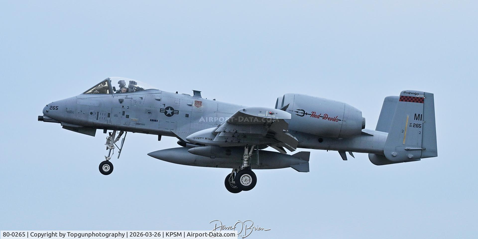 80-0265, 1980 Fairchild Republic A-10C Thunderbolt II C/N A10-0615, 107th FS	Selfridge ANG, MI