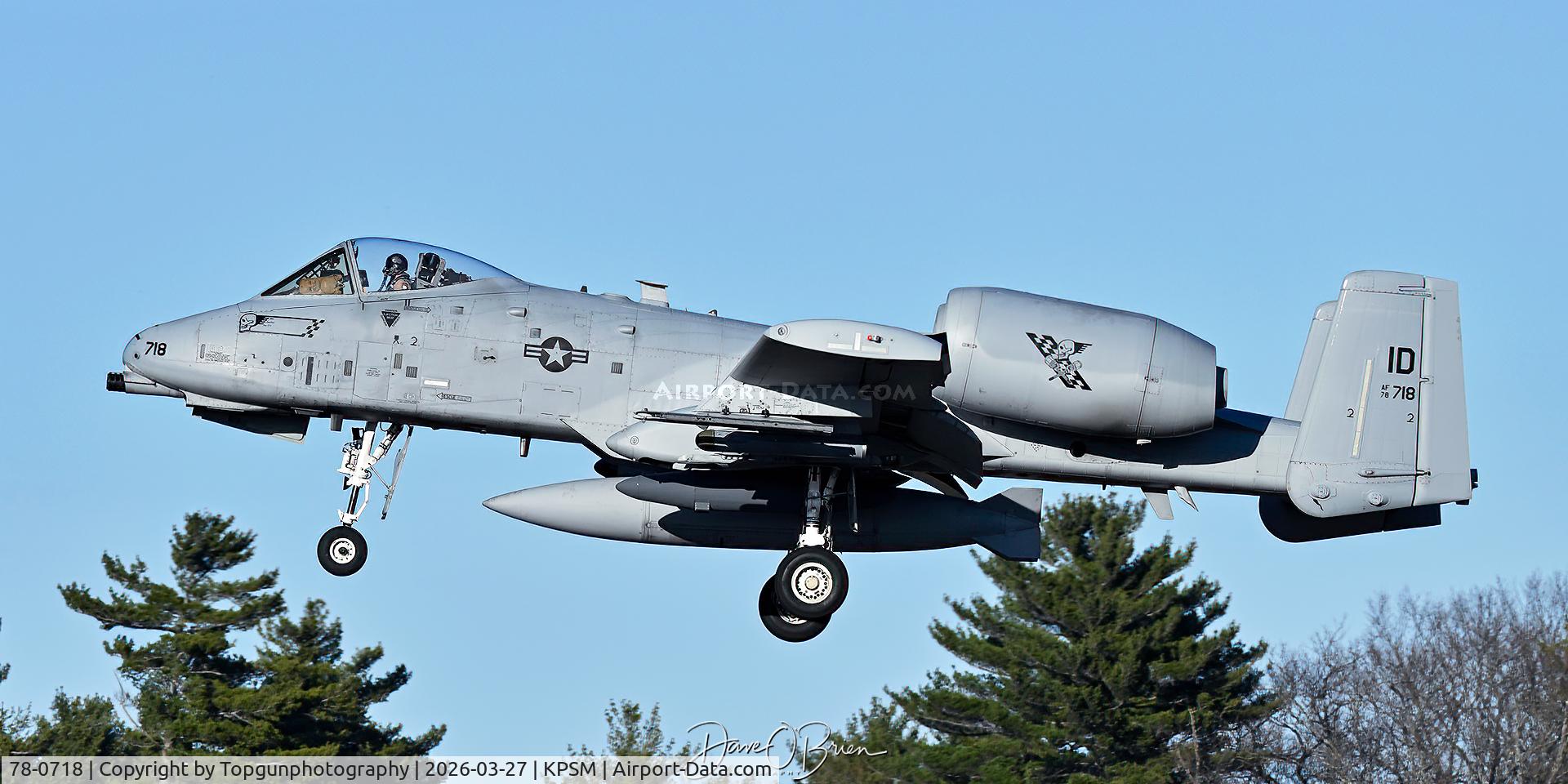 78-0718, 1978 Fairchild Republic A-10C Thunderbolt II C/N A10-0338, 190th FS	Gowen Field ANGB, ID