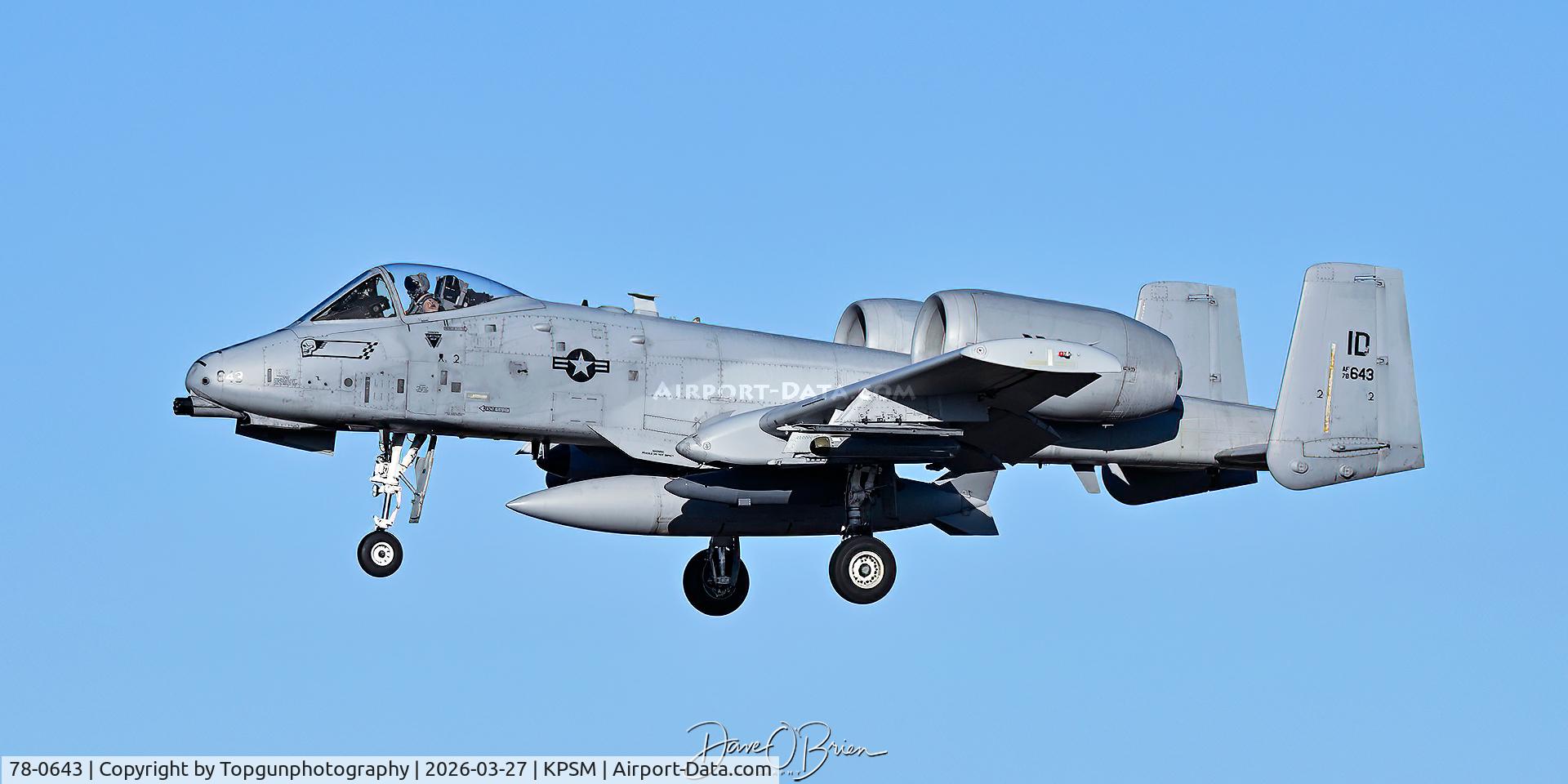 78-0643, 1978 Fairchild Republic A-10C Thunderbolt II C/N A10-0263, 190th FS