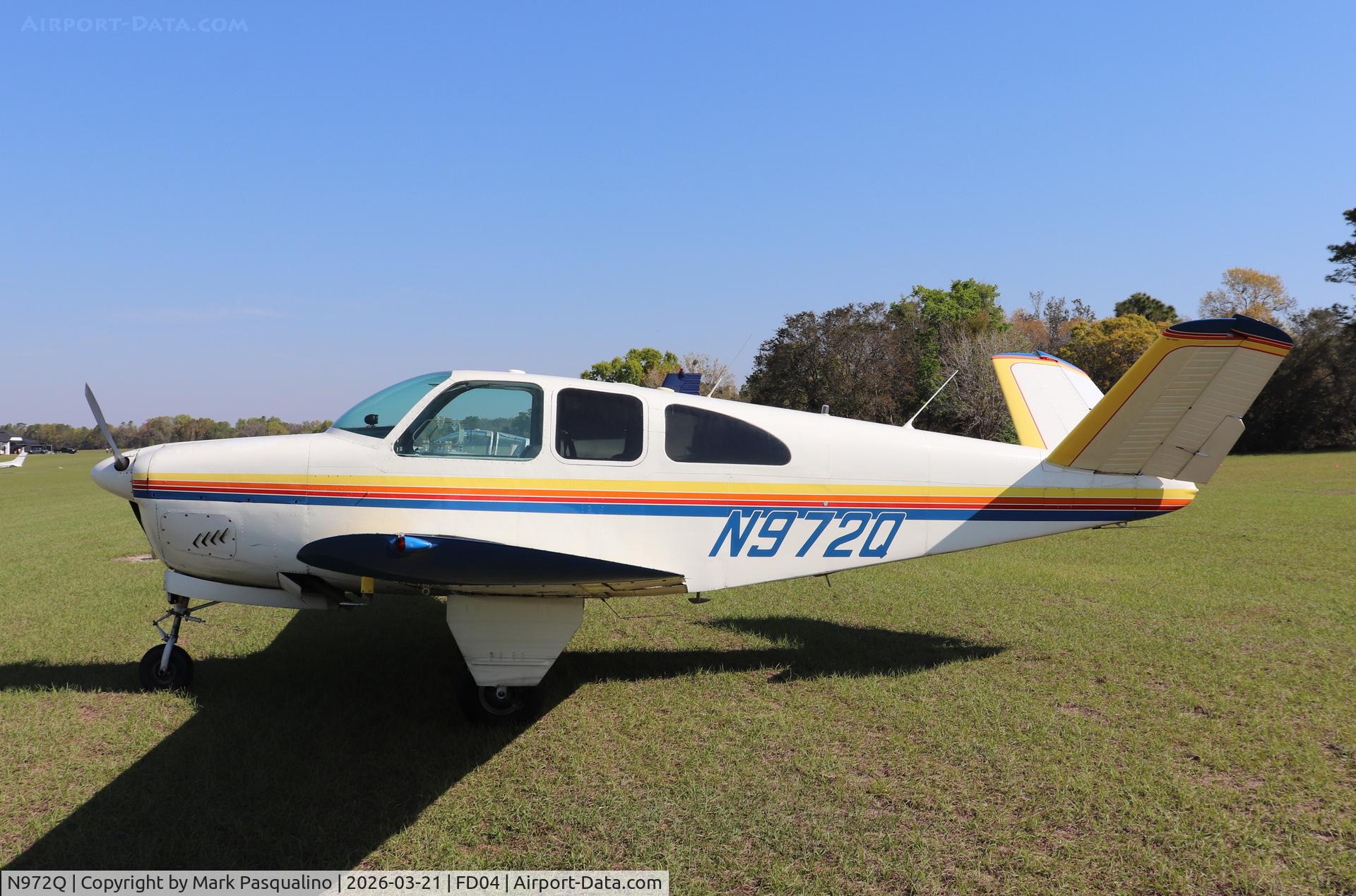 N972Q, 1961 Beech P35 Bonanza C/N D-6851, Beech P35