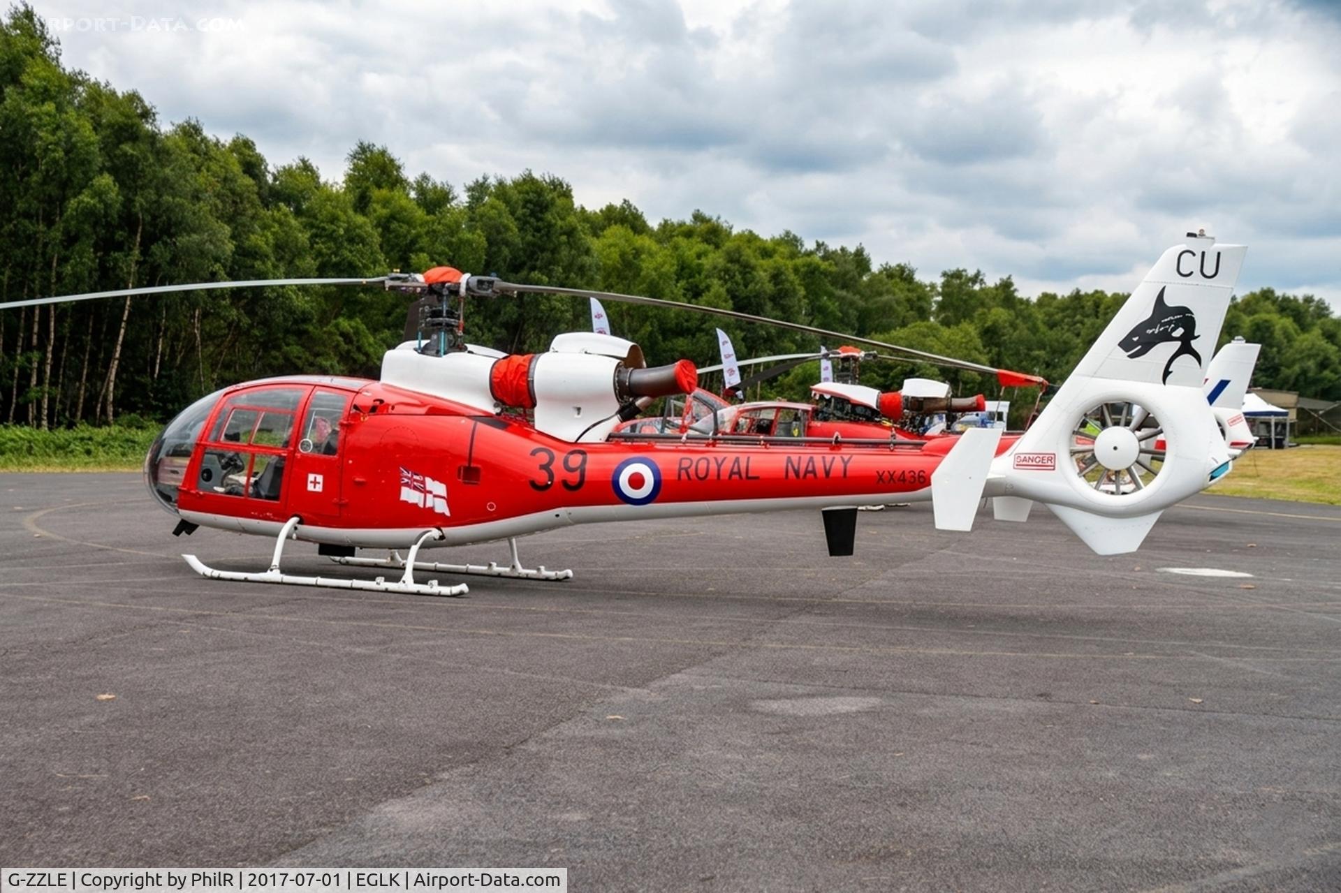 G-ZZLE, 1976 Westland SA-341C Gazelle HT2 C/N WA1402, XX436 (G-CBSE G-ZZLE) 1976 Aerospatiale Gazelle HT2 RN Blackbushe 75th Anniversary 
