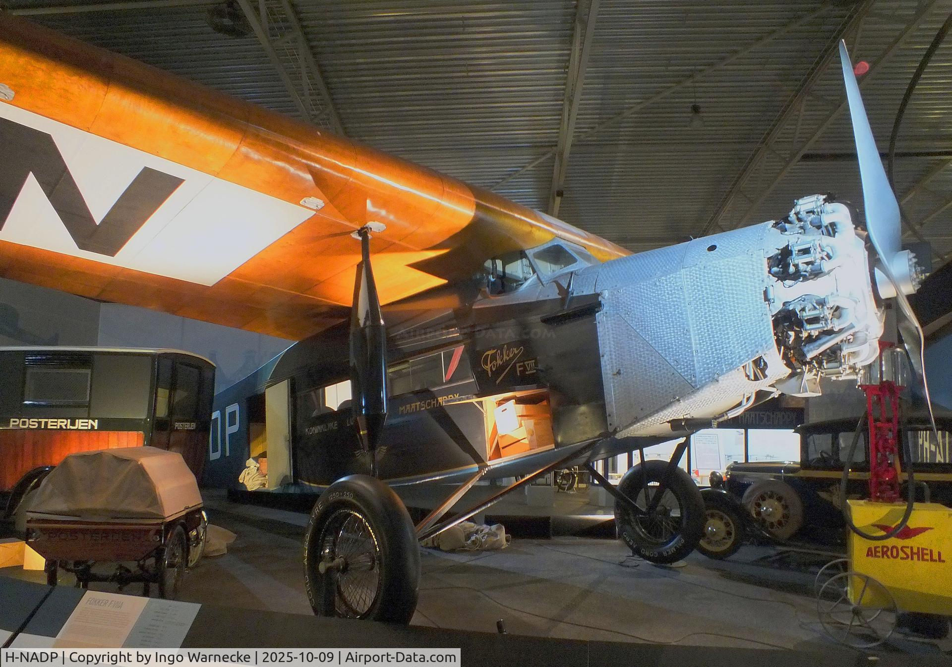 H-NADP, 1928 Fokker F-VII (F-7) C/N 5054, Fokker F.VII at the Aviodrome, Lelystad