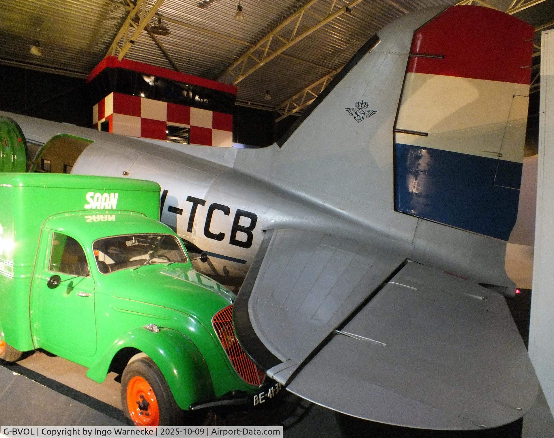 G-BVOL, 1942 Douglas C-47A Skytrain C/N 9836, Douglas C-47A Skytrain, displayed as 'PH-TCB' with wings/tail of PH-PBA at the Aviodrome, Lelystad