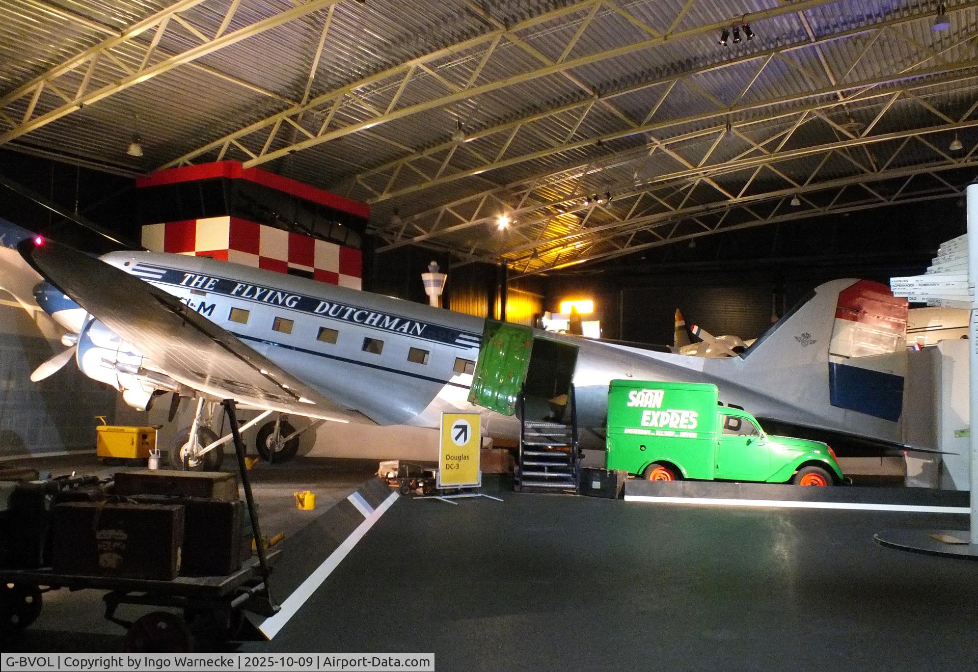 G-BVOL, 1942 Douglas C-47A Skytrain C/N 9836, Douglas C-47A Skytrain, displayed as 'PH-TCB' with wings/tail of PH-PBA at the Aviodrome, Lelystad