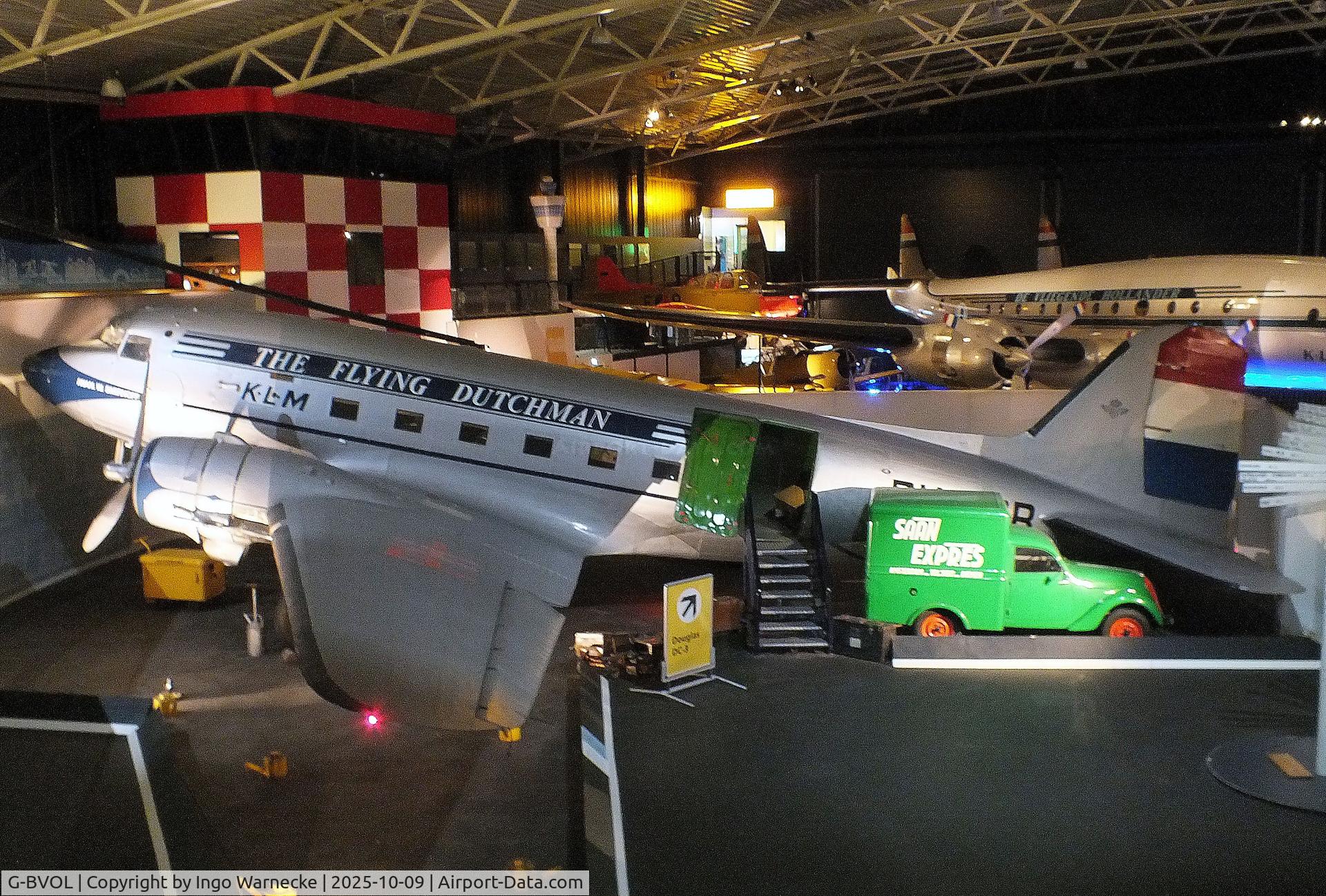 G-BVOL, 1942 Douglas C-47A Skytrain C/N 9836, Douglas C-47A Skytrain, displayed as 'PH-TCB' with wings/tail of PH-PBA at the Aviodrome, Lelystad