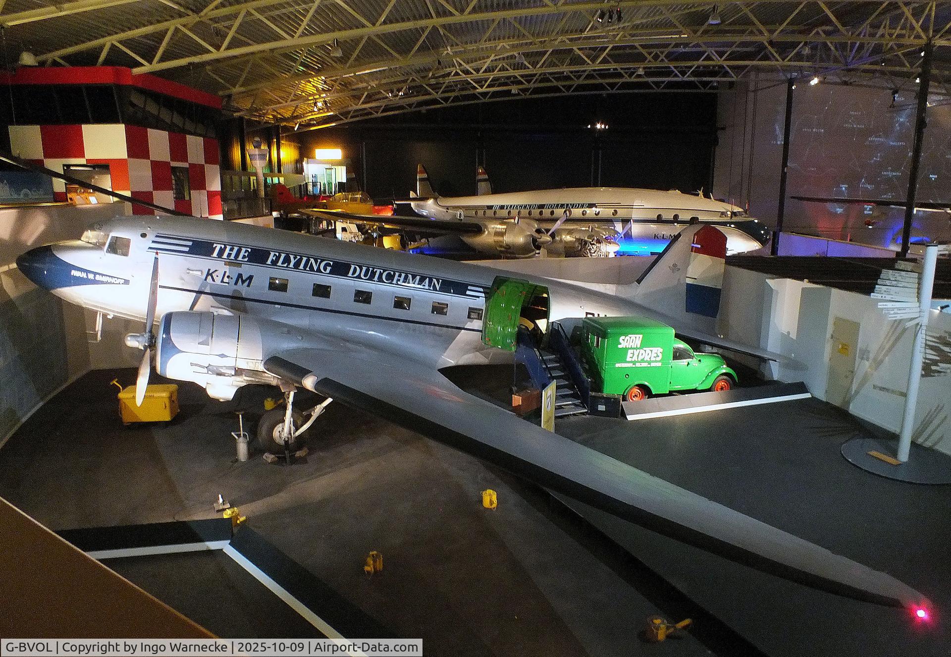 G-BVOL, 1942 Douglas C-47A Skytrain C/N 9836, Douglas C-47A Skytrain, displayed as 'PH-TCB' with wings/tail of PH-PBA at the Aviodrome, Lelystad
