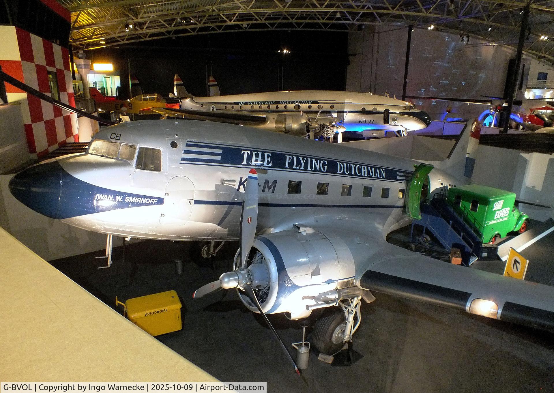 G-BVOL, 1942 Douglas C-47A Skytrain C/N 9836, Douglas C-47A Skytrain, displayed as 'PH-TCB' with wings/tail of PH-PBA at the Aviodrome, Lelystad