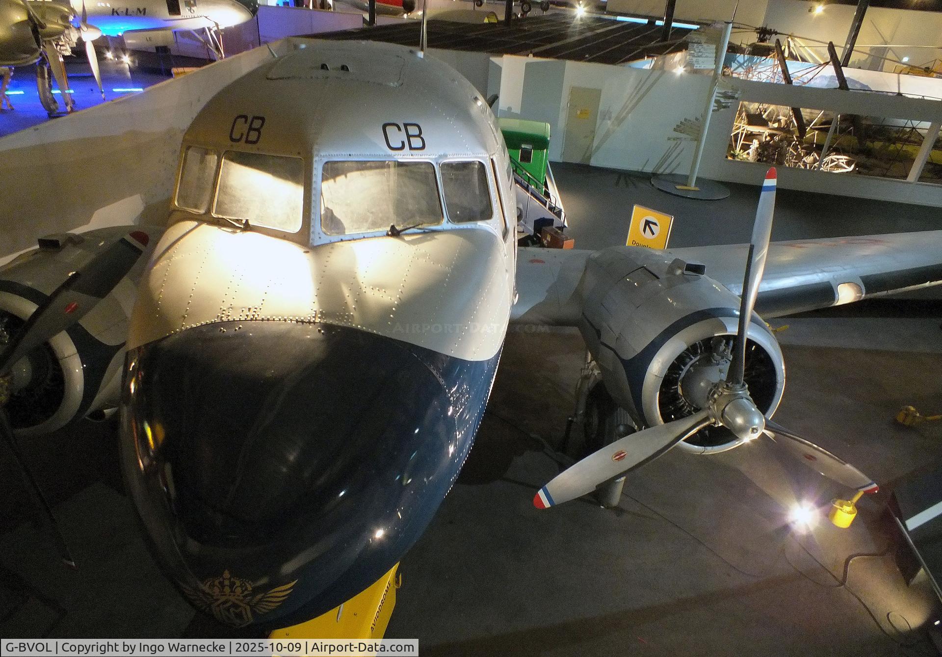 G-BVOL, 1942 Douglas C-47A Skytrain C/N 9836, Douglas C-47A Skytrain, displayed as 'PH-TCB' with wings/tail of PH-PBA at the Aviodrome, Lelystad