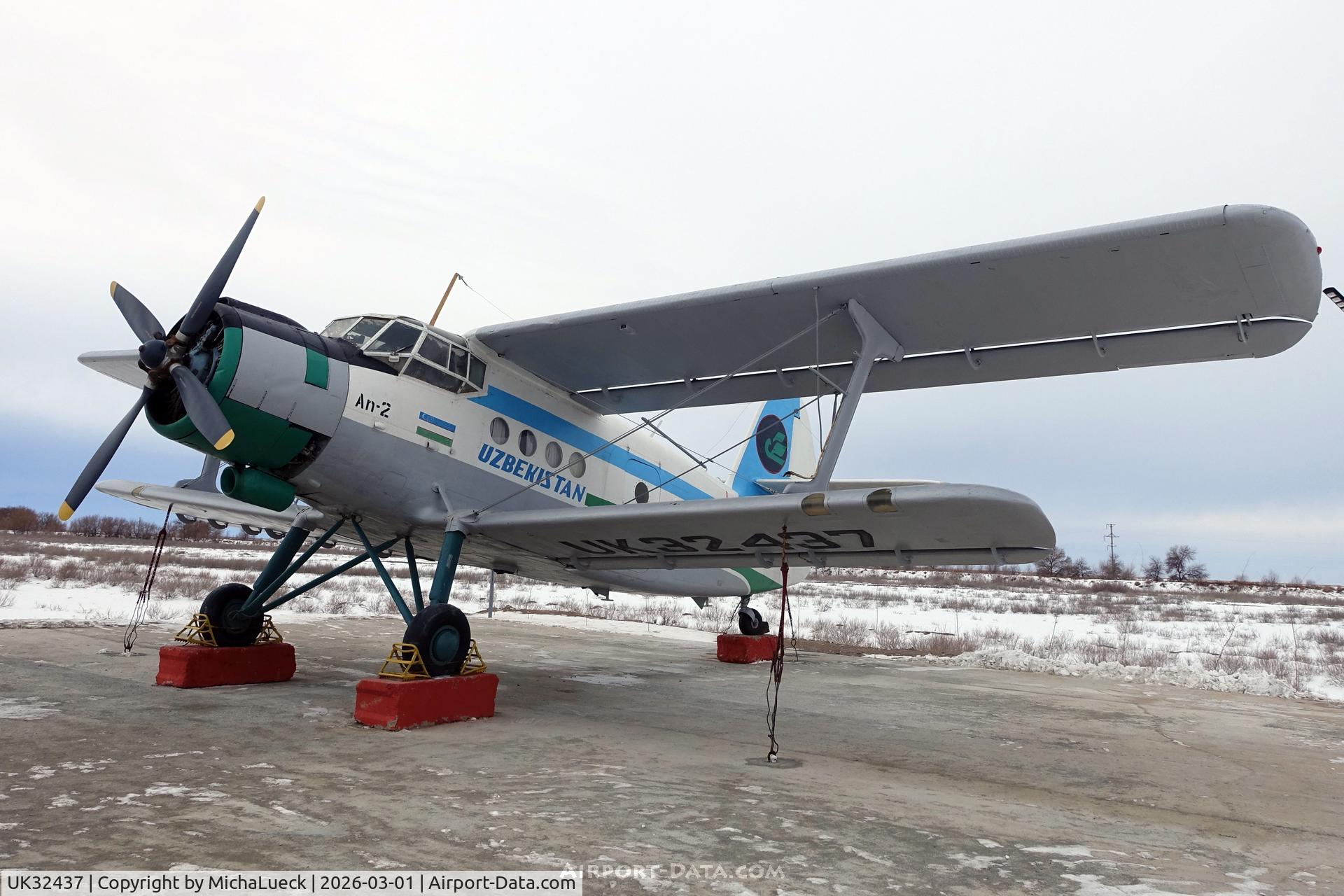 UK32437, PZL-Mielec An-2P C/N 1G101-18, Off-Airport at the entrance to Moynaq/Muynak