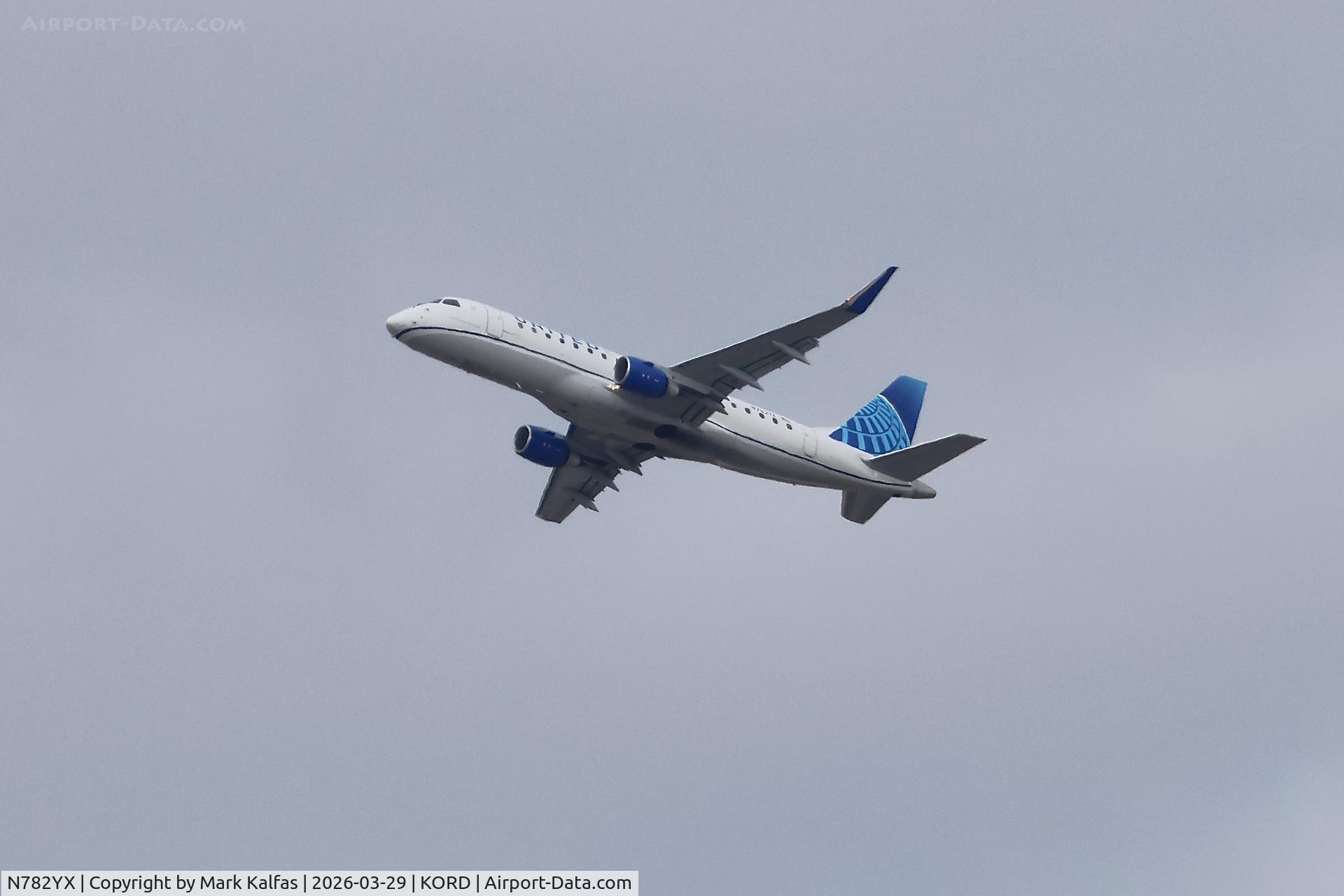 N782YX, 2025 Embraer 175R (ERJ-170-200(LR) C/N 17000994, E175 Republic Airways / United Express Embraer 175R, N782YX departing 27L KORD