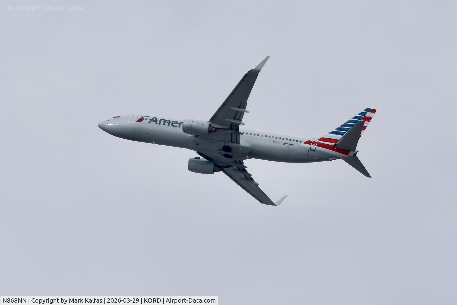N868NN, 2011 Boeing 737-823 C/N 40763, B738 American Boeing 737-823 N868NN departing 27L KORD