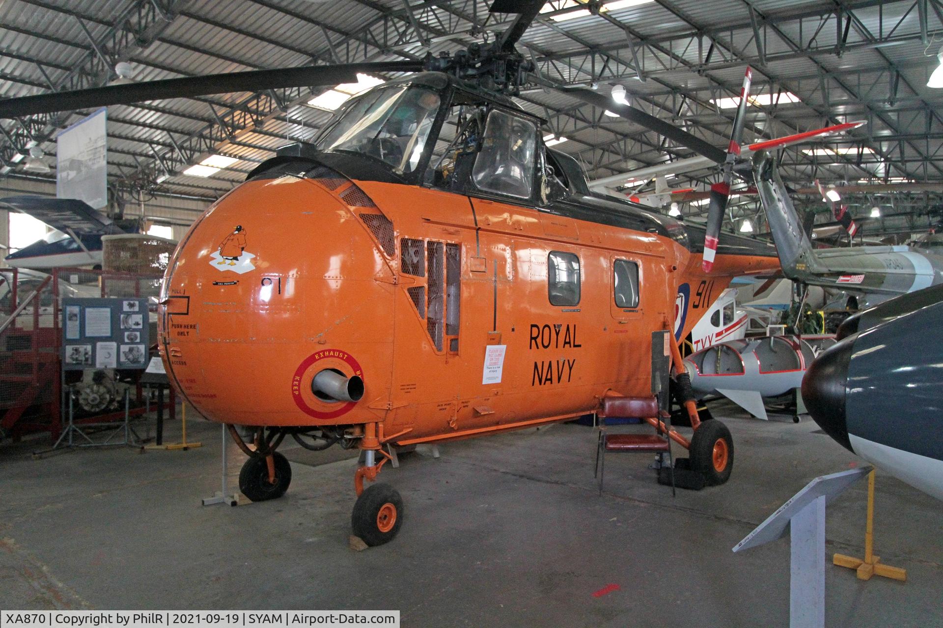 XA870, 1954 Westland Whirlwind HAR.1 C/N WA16, XA870 1954 Westland Whirlwind HAR.1 SYAM Doncaster
