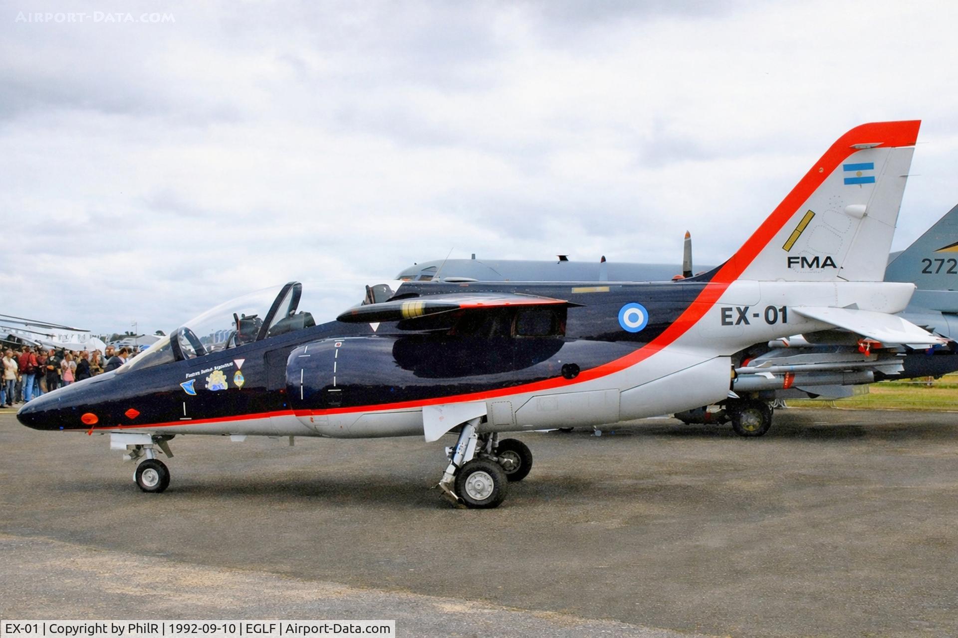 EX-01, FMA AT-63 Pampa C/N 2001, EX-01 1991 IA 63 Pampa FMA Farnborough Airshow
