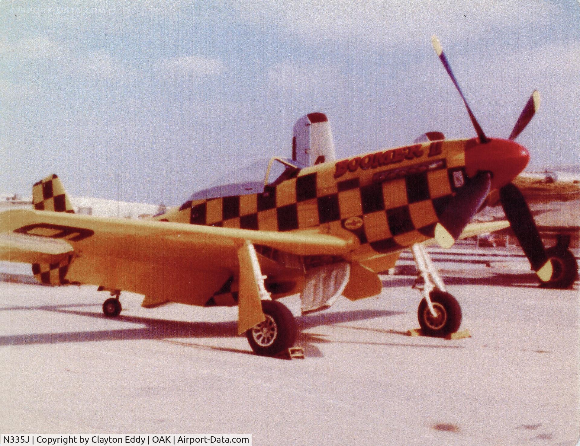 N335J, 1945 North American P-51D Mustang C/N 44-74506, North Oakland airport in California early 1970's
