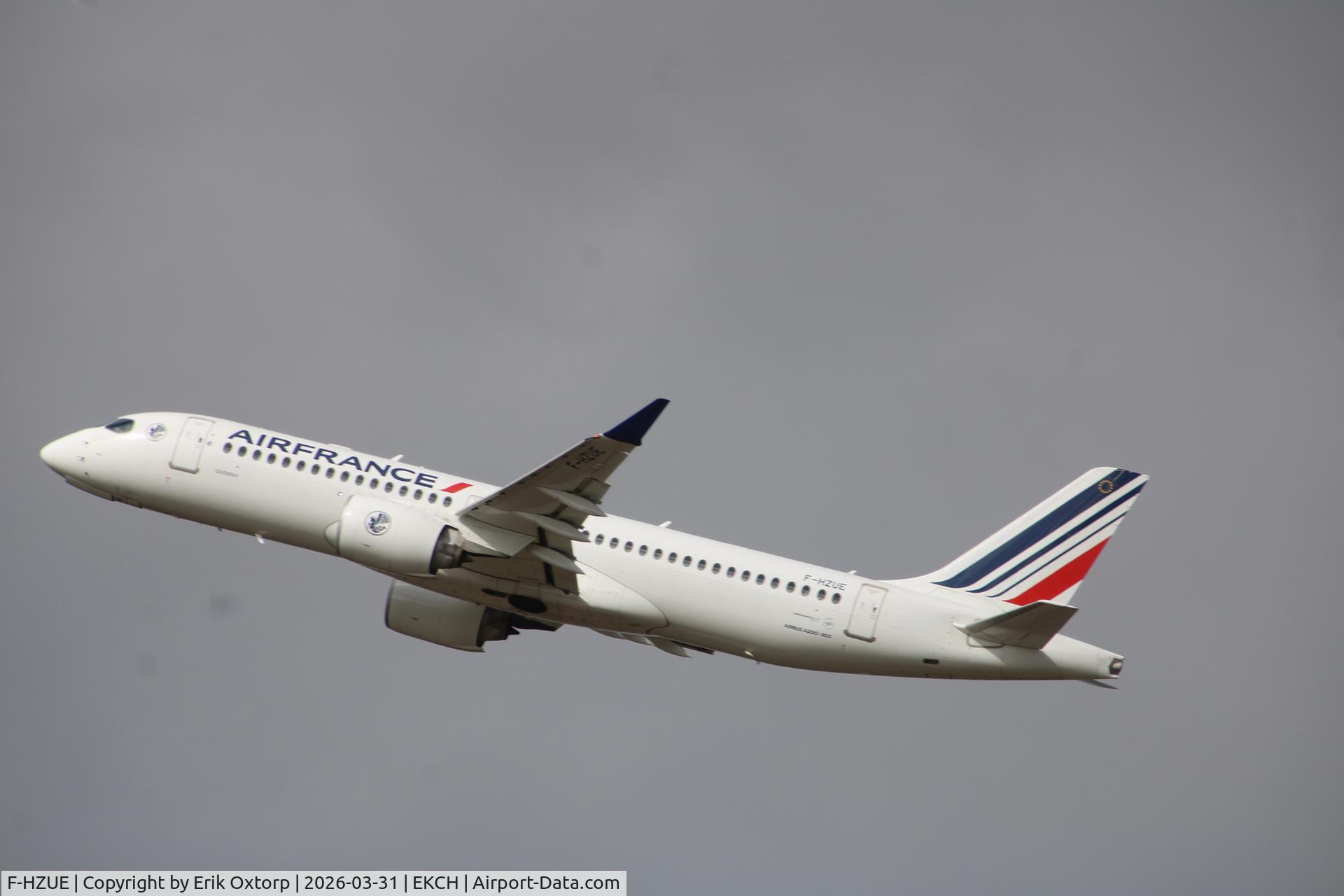 F-HZUE, 2021 Airbus A220-300 C/N 55146, F-HZUE taking off rw 22R