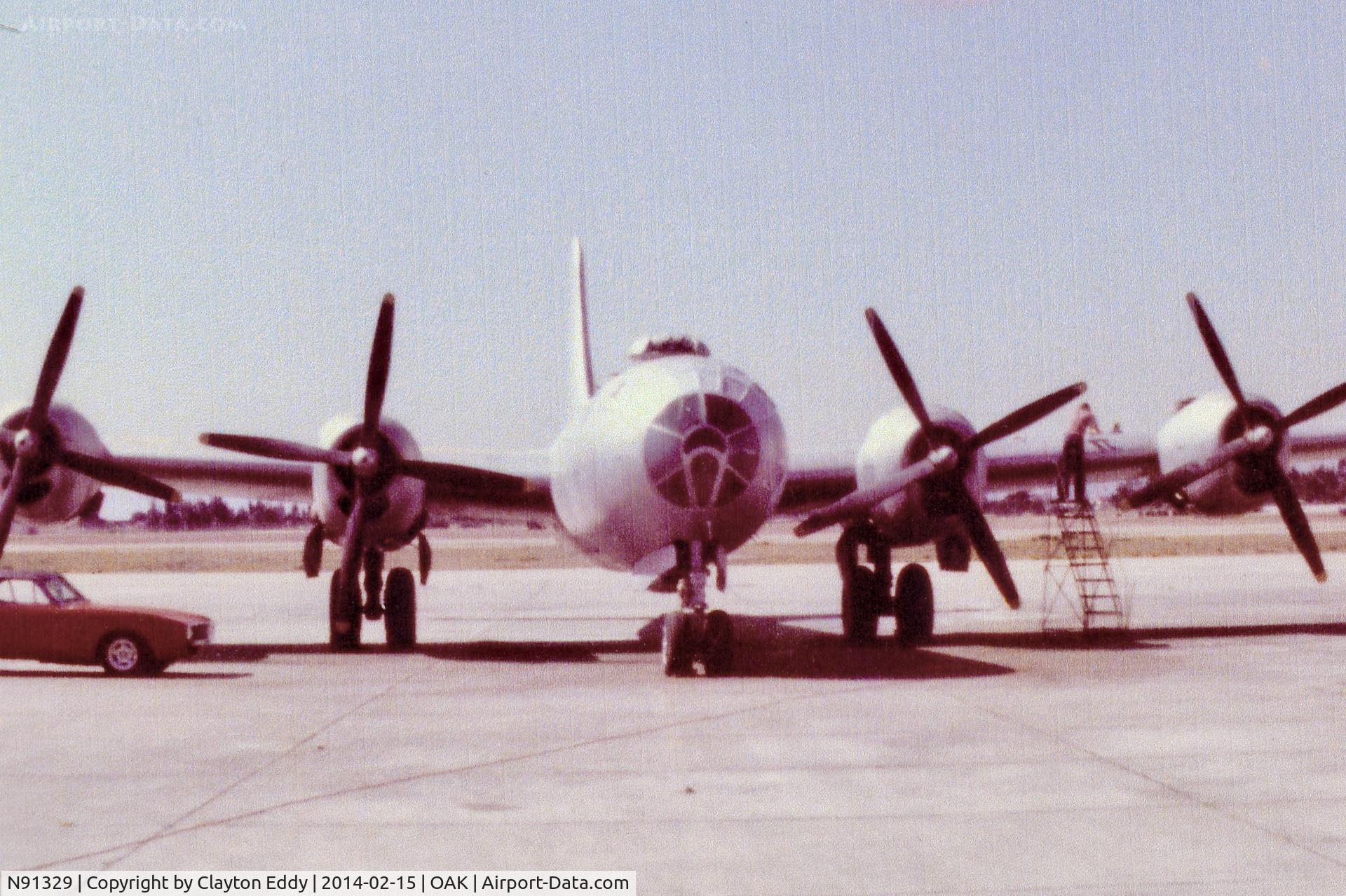 N91329, 1945 Boeing B-29A Superfortress C/N 13681 (45-21787), North Oakland airport in California early 1970's