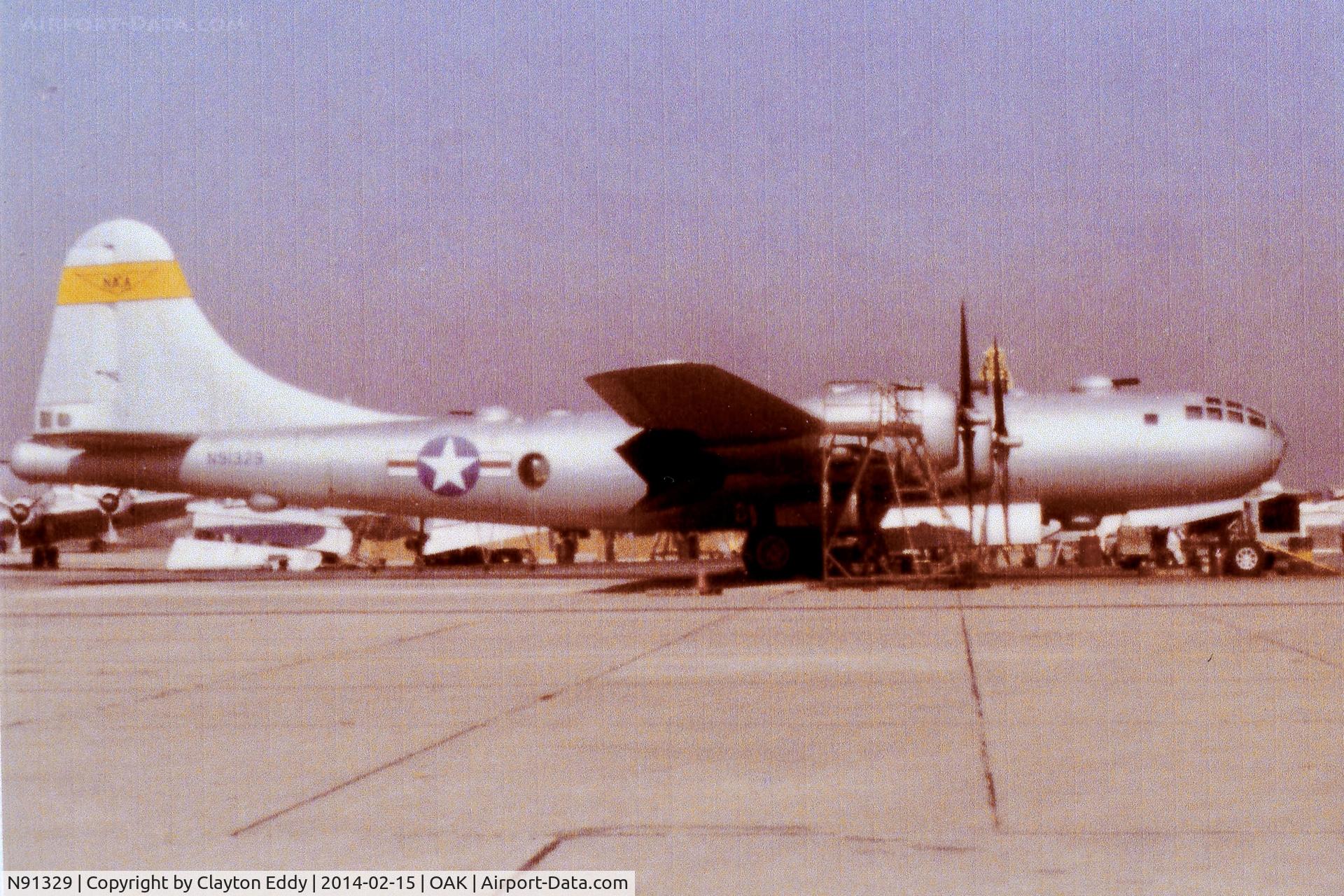 N91329, 1945 Boeing B-29A Superfortress C/N 13681 (45-21787), North Oakland airport in California early 1970's
