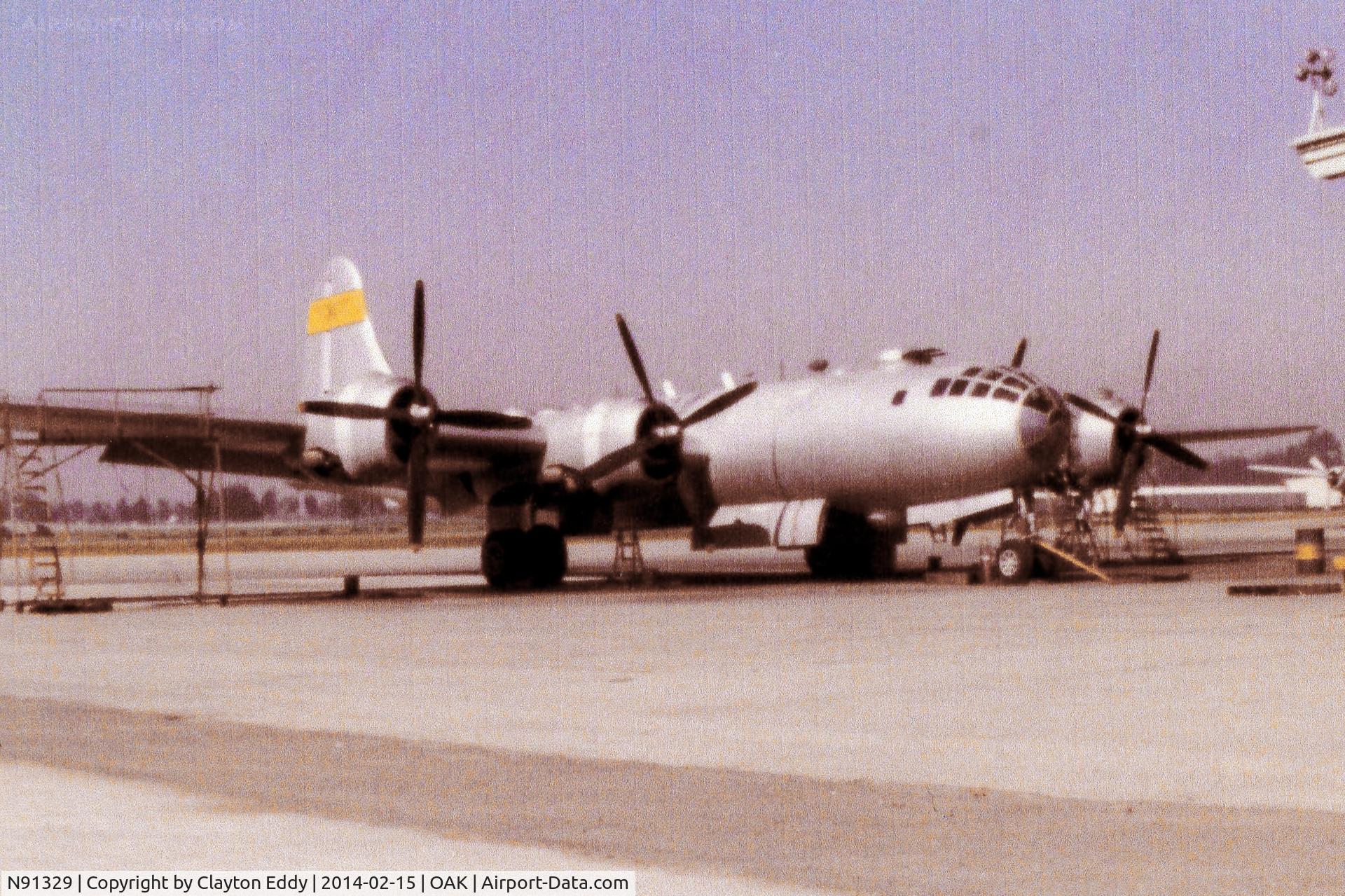 N91329, 1945 Boeing B-29A Superfortress C/N 13681 (45-21787), North Oakland airport in California early 1970's