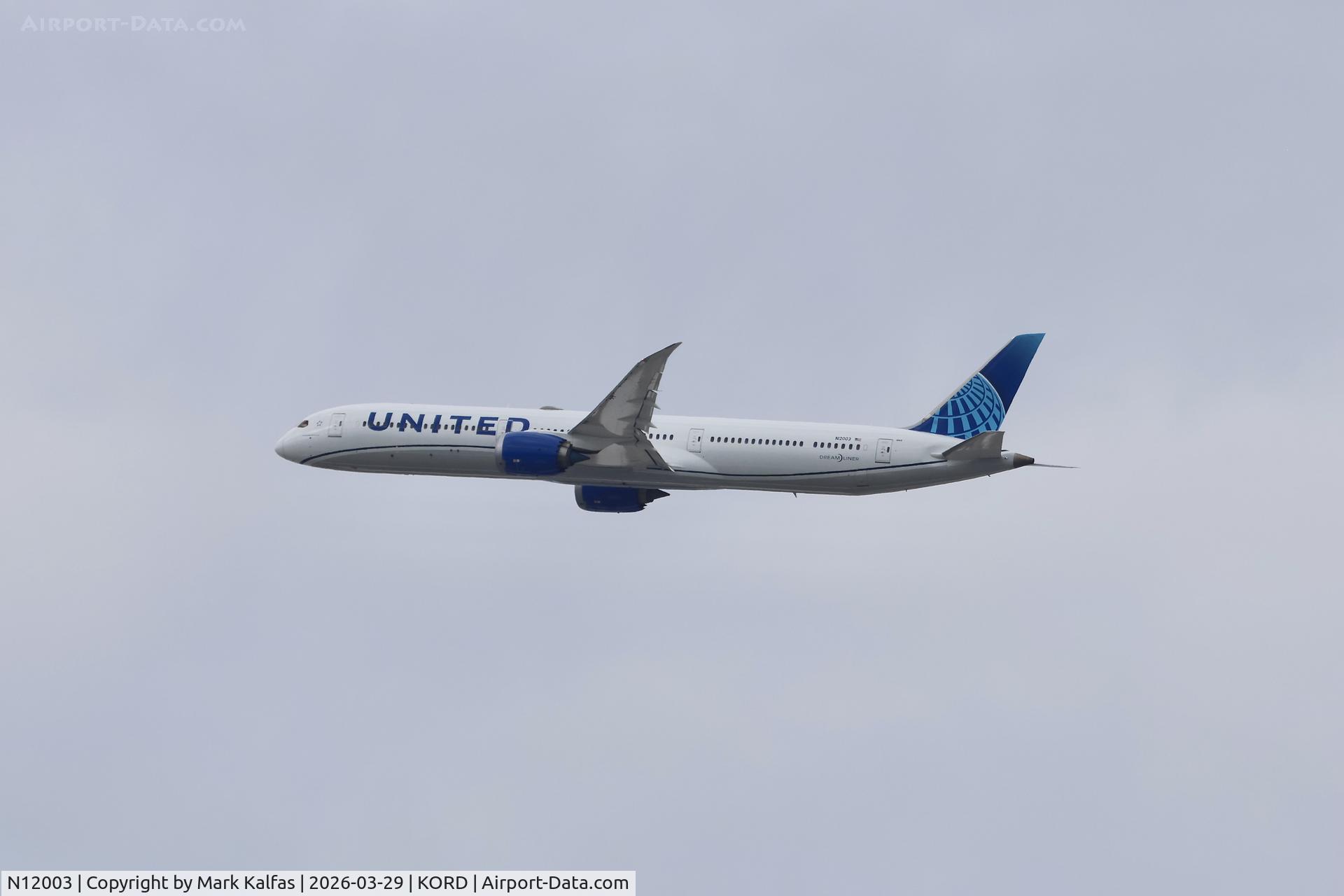 N12003, 2018 Boeing 787-10 Dreamliner Dreamliner C/N 40935, B78X United Airlines Boeing 787-10 Dreamliner N12003 departing 27L KORD