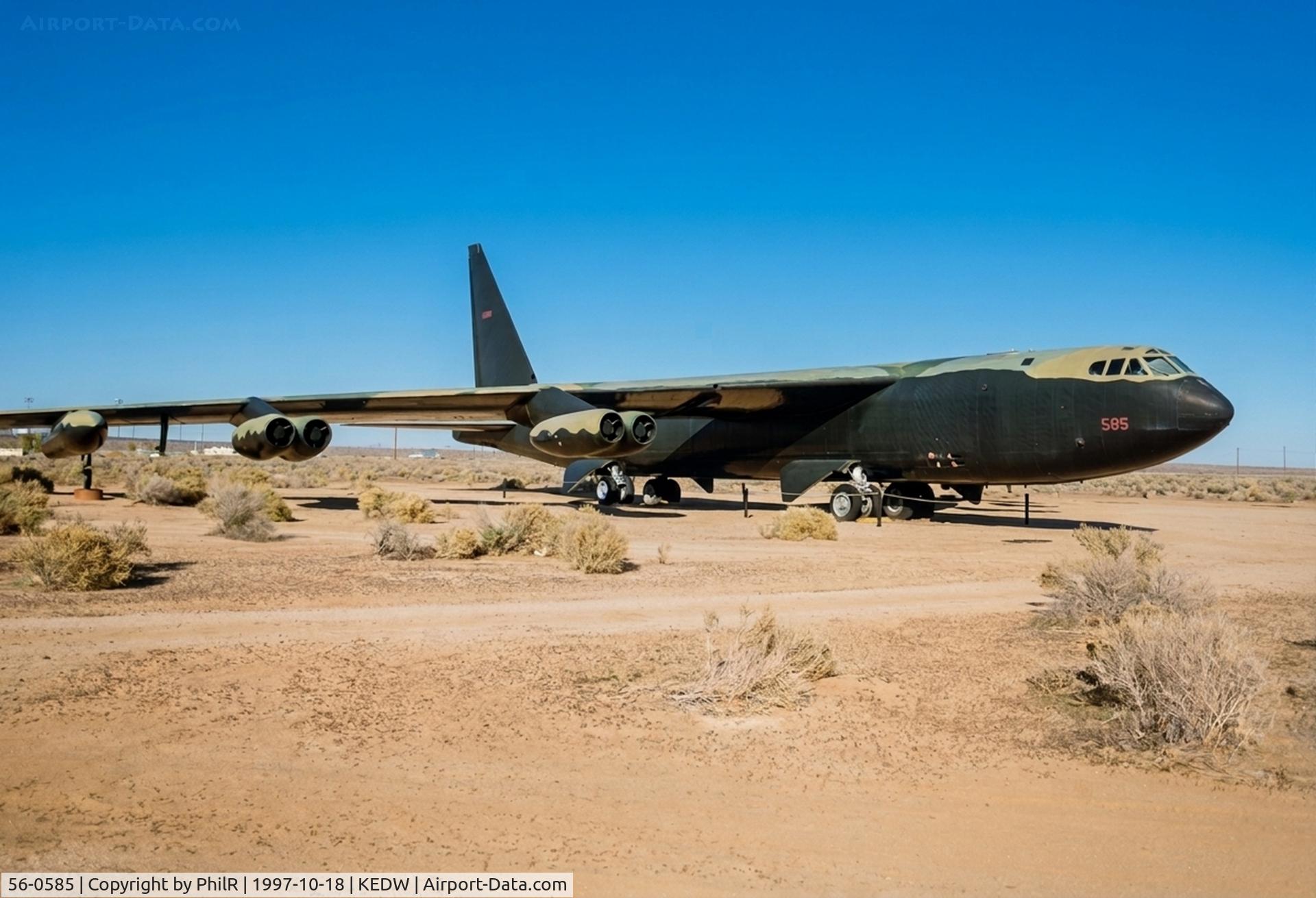 56-0585, 1956 Boeing B-52D Stratofortress C/N 17268, 56-0585 1956 Boeing B-52D USAF Edwards AFB Museum

