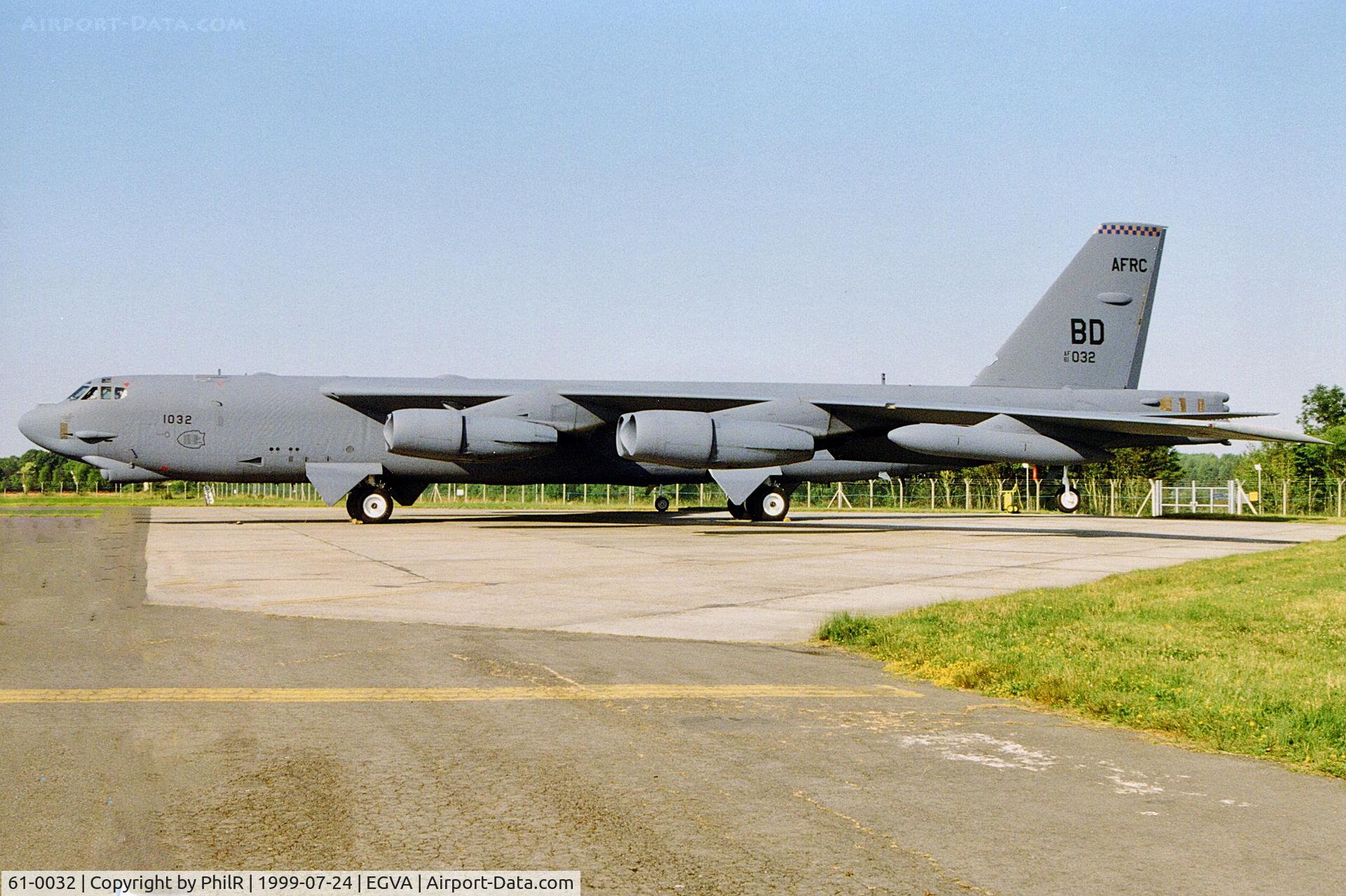 61-0032, 1961 Boeing B-52H Stratofortress C/N 464459, 61-0032 1961 Boeing B-52H USAF RIAT 