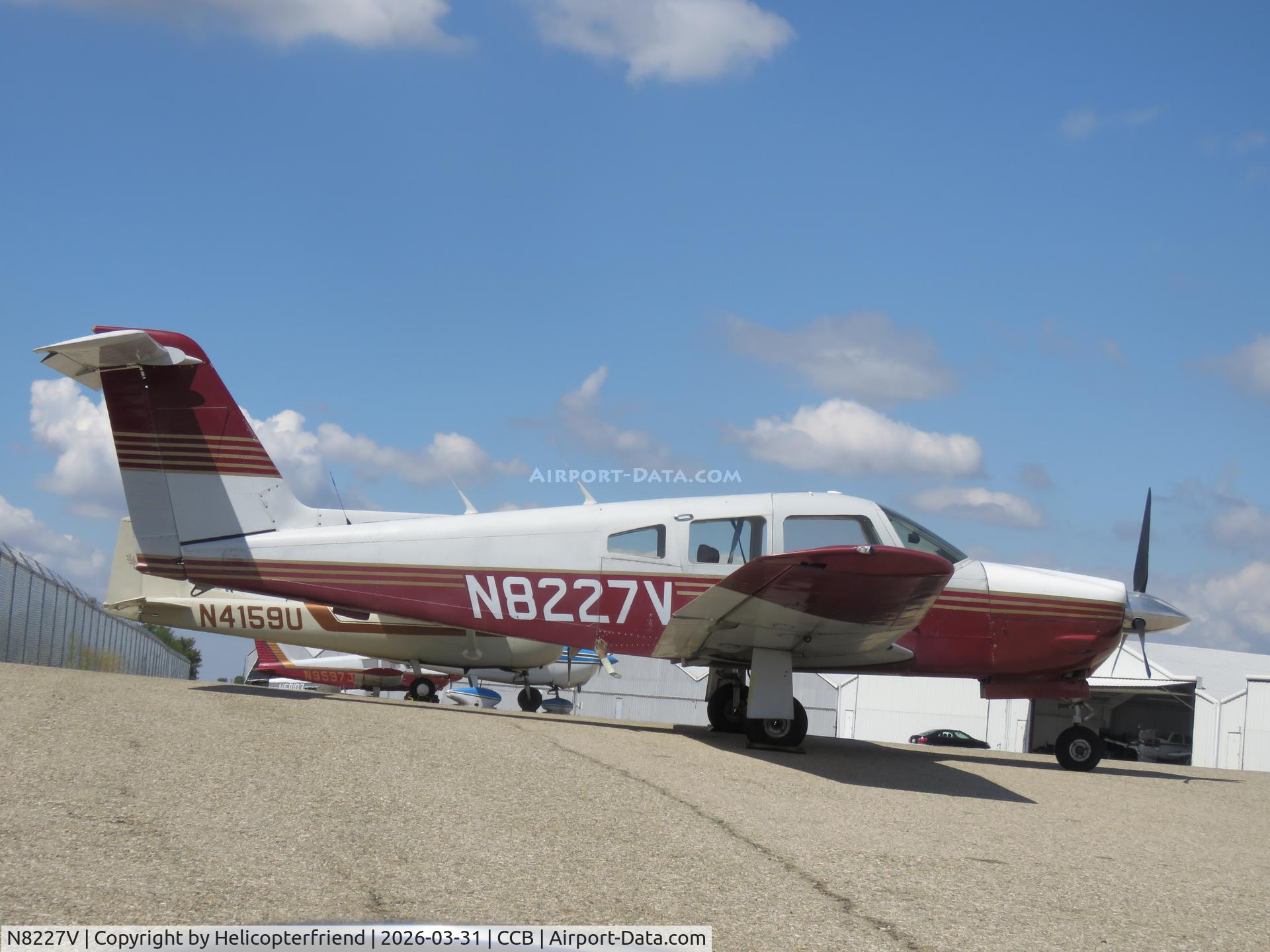 N8227V, 1980 Piper PA-28RT-201 Arrow IV C/N 28R-8018085, Parked by south fence