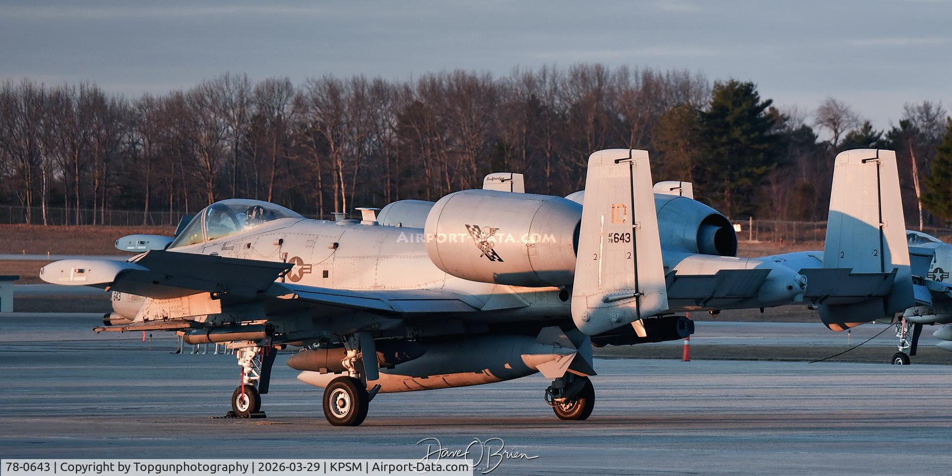 78-0643, 1978 Fairchild Republic A-10C Thunderbolt II C/N A10-0263, 190th FS	Gowen Field ANGB, ID