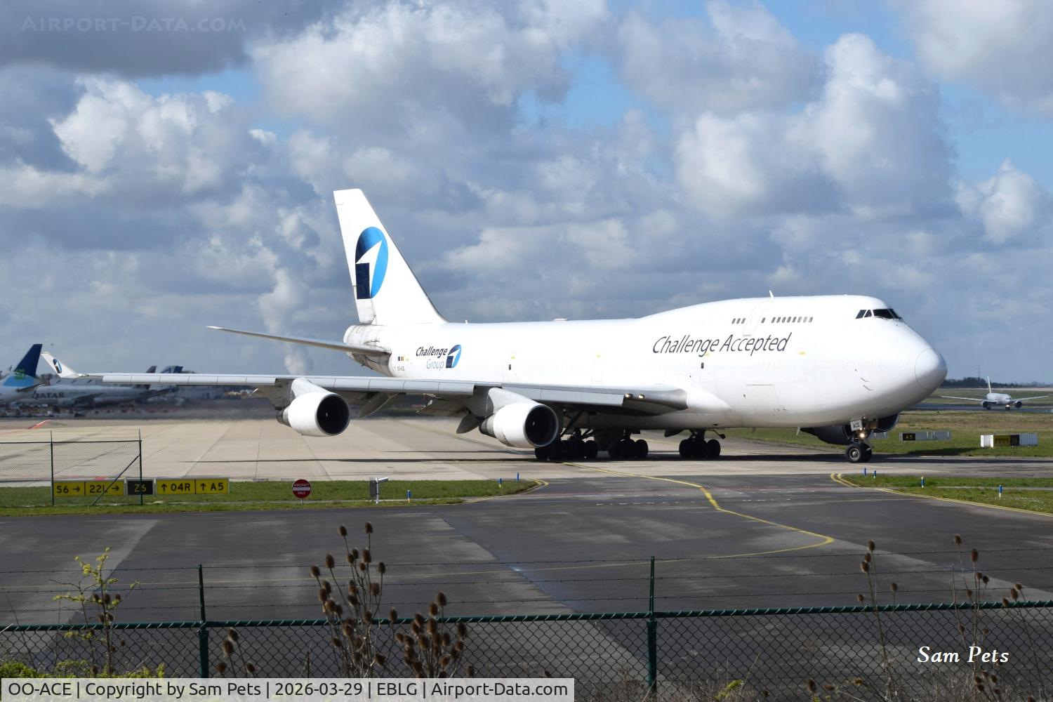 OO-ACE, 1991 Boeing 747-412/BCF C/N 24227, At Liège Airport.