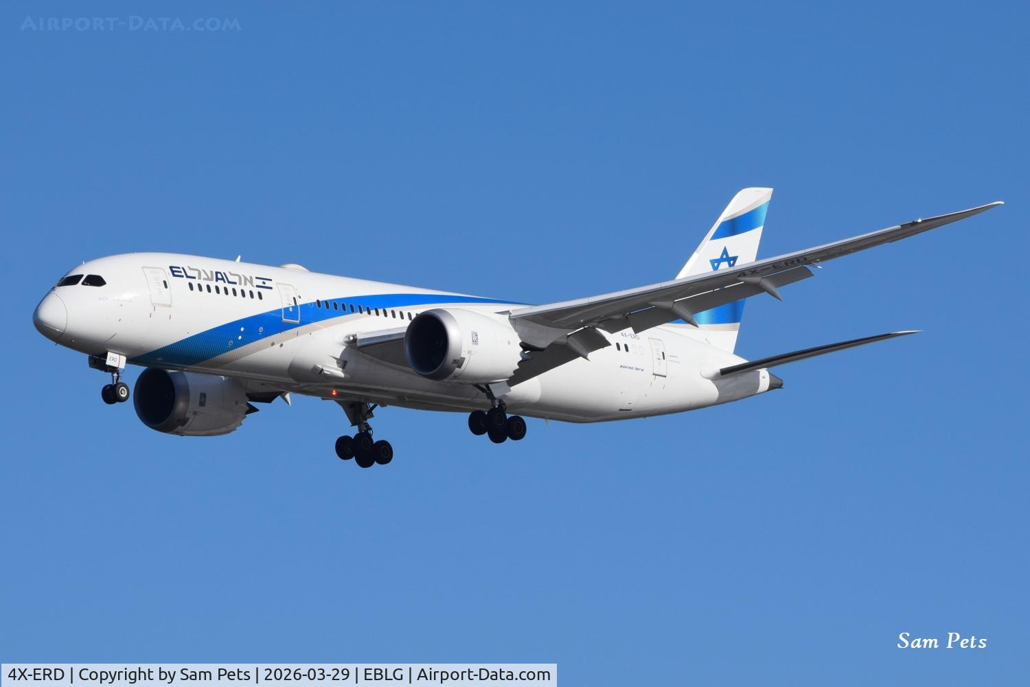 4X-ERD, 2020 Boeing 787-8 Dreamliner Dreamliner C/N 63398, Landing at Liège Airport.