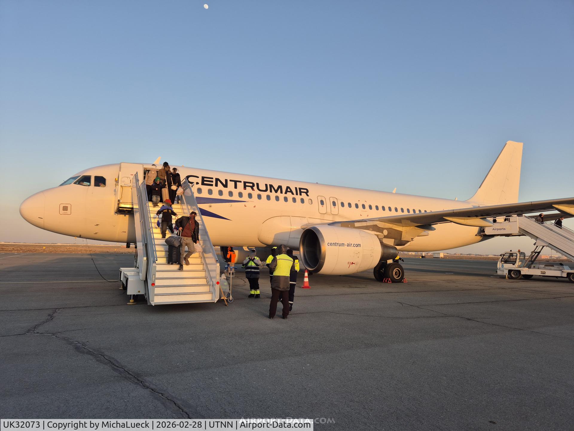 UK32073, 2006 Airbus 320-214 C/N 2665, Arrival in Nukus