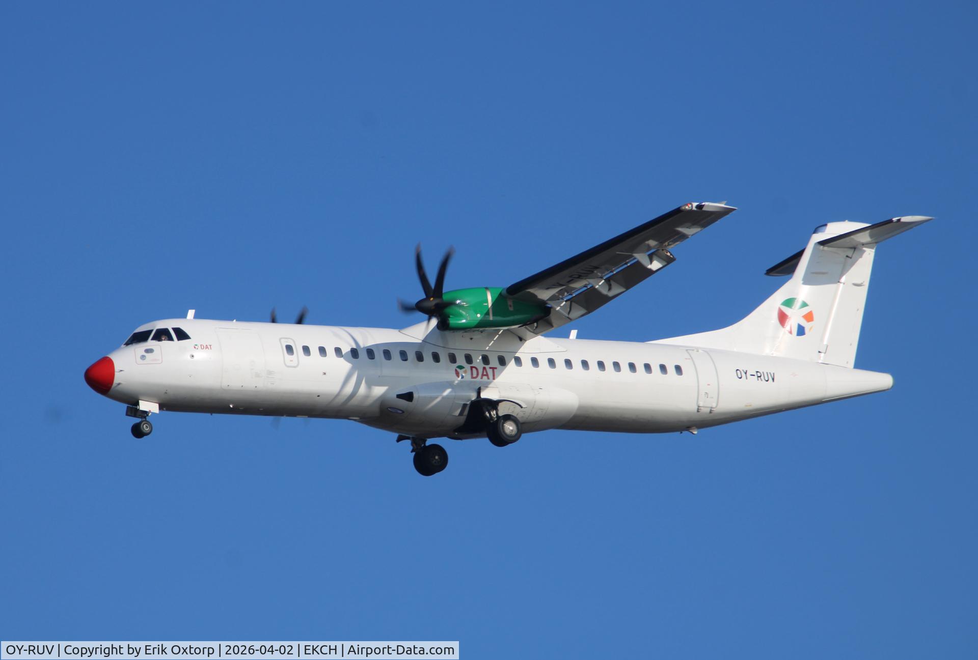 OY-RUV, 2018 ATR 72-600 C/N 1527, OY-RUV landing rw 22L