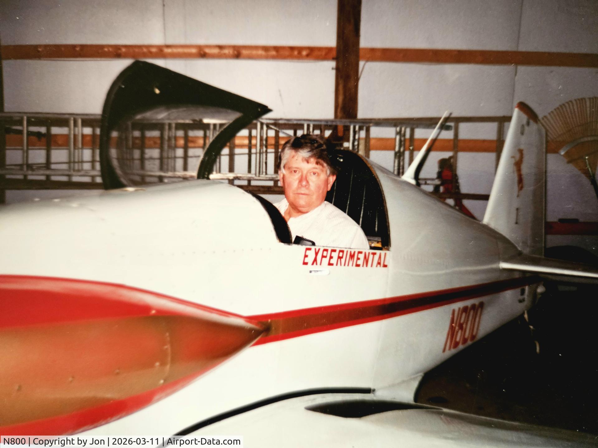 N800, 1972 Mustang Aeronautics Midget Mustang MM-1 C/N 159, This is a picture of my father sitting in his first Midget Mustang tail # N800.