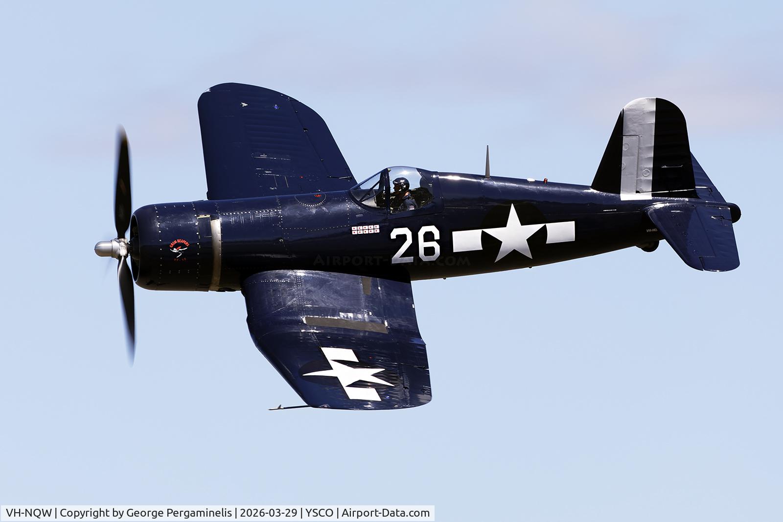 VH-NQW, 1944 Vought F4U-1D Corsair C/N 82640, Warbirds Over Scone 2026.The only airworthy example.