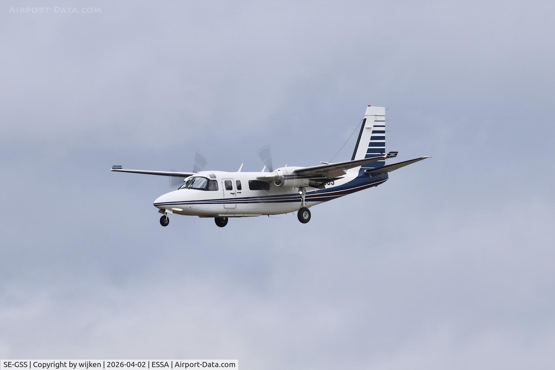 SE-GSS, 1980 Rockwell 690C Turbo Commander Jetprop 840 C/N 11613, Rwy 26