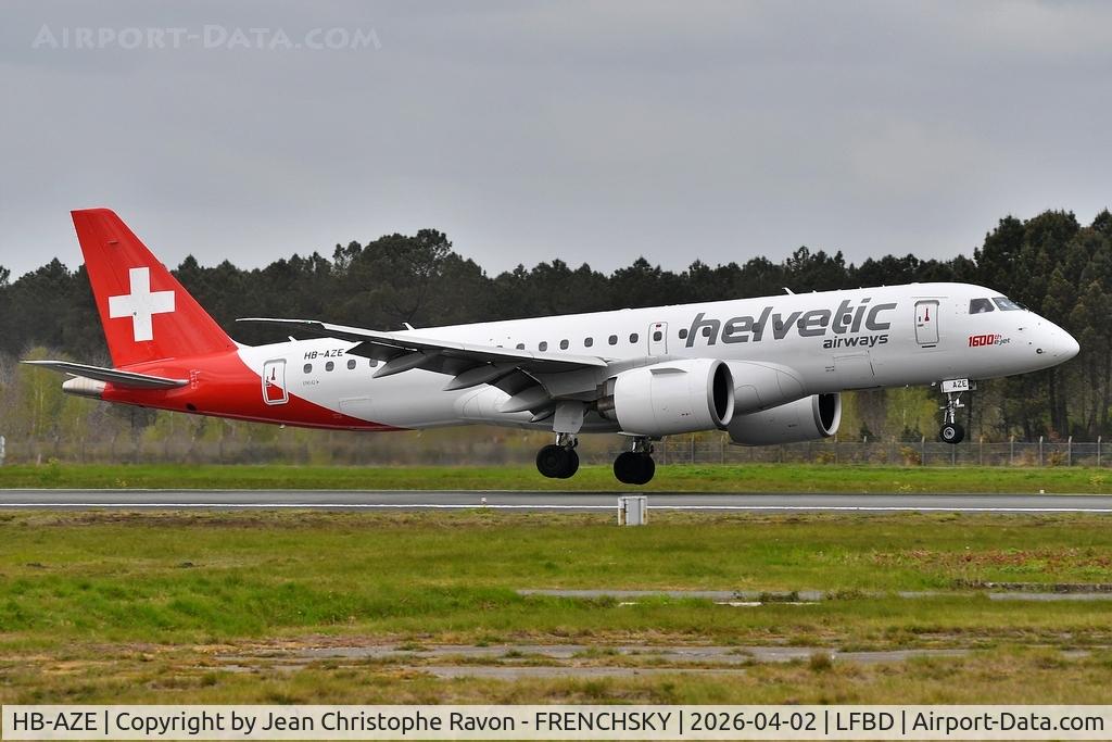 HB-AZE, 2020 Embraer 190-E2 (ERJ-190-300) C/N 19020038, Zurich (ZRH)	Bordeaux (BOD)	LX552