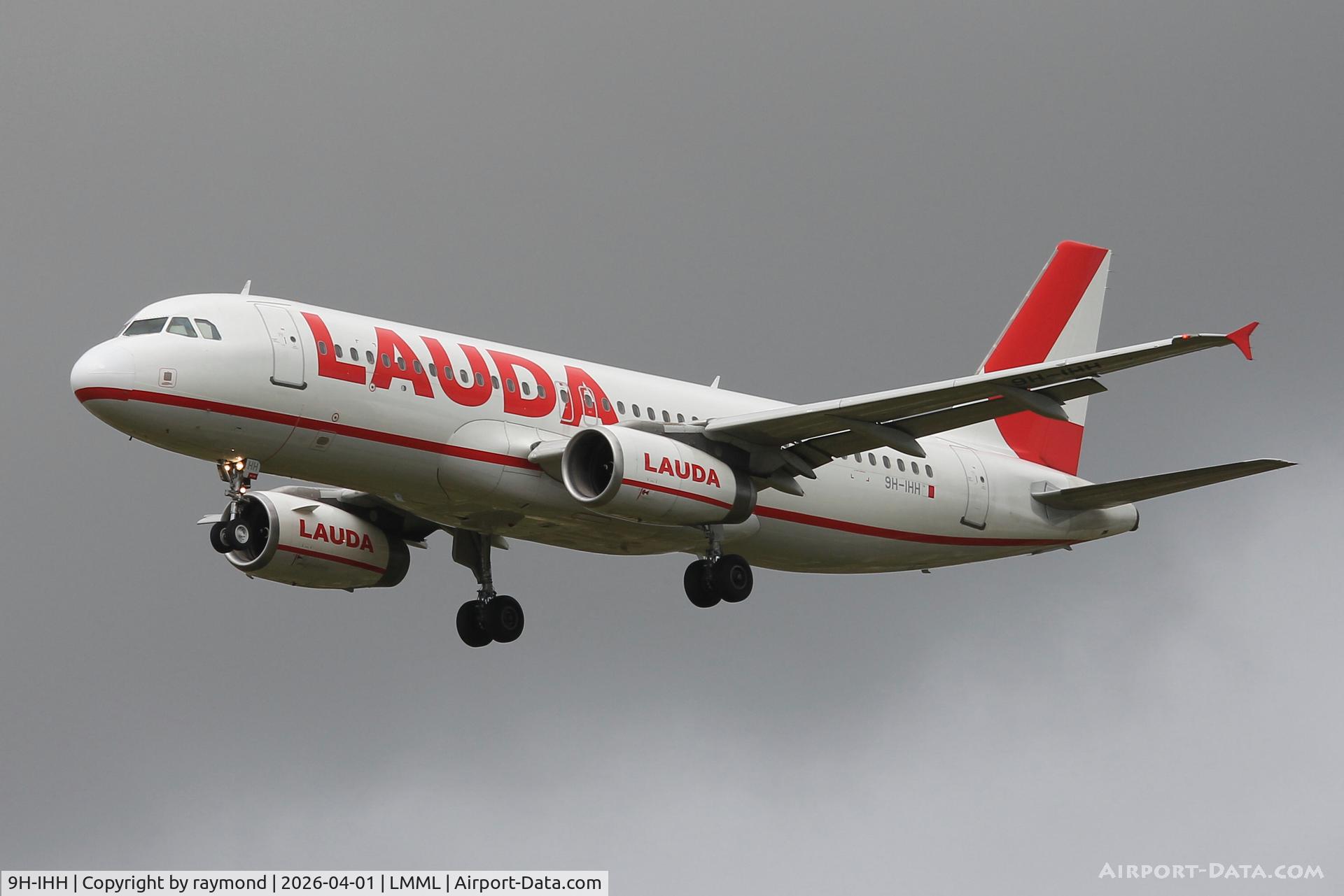9H-IHH, 2005 Airbus A320-232 C/N 2502, Airbus A320-232 reg 9H-IHH of Lauda Europe seen on final approach for RW31 Malta.