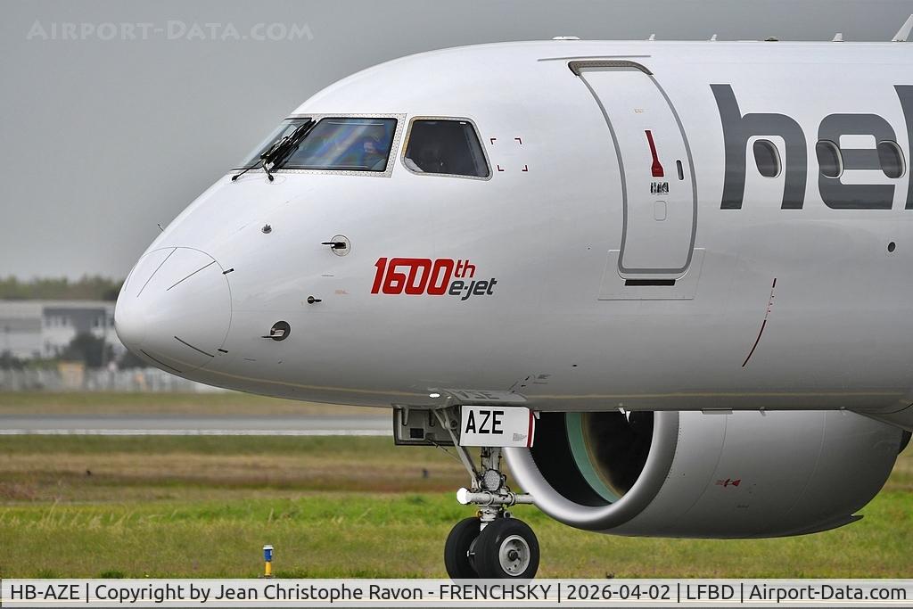 HB-AZE, 2020 Embraer 190-E2 (ERJ-190-300) C/N 19020038, Bordeaux (BOD)	Zurich (ZRH)	LX553