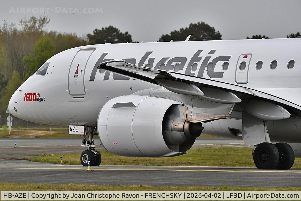 HB-AZE, 2020 Embraer 190-E2 (ERJ-190-300) C/N 19020038, Bordeaux (BOD)	Zurich (ZRH)	LX553