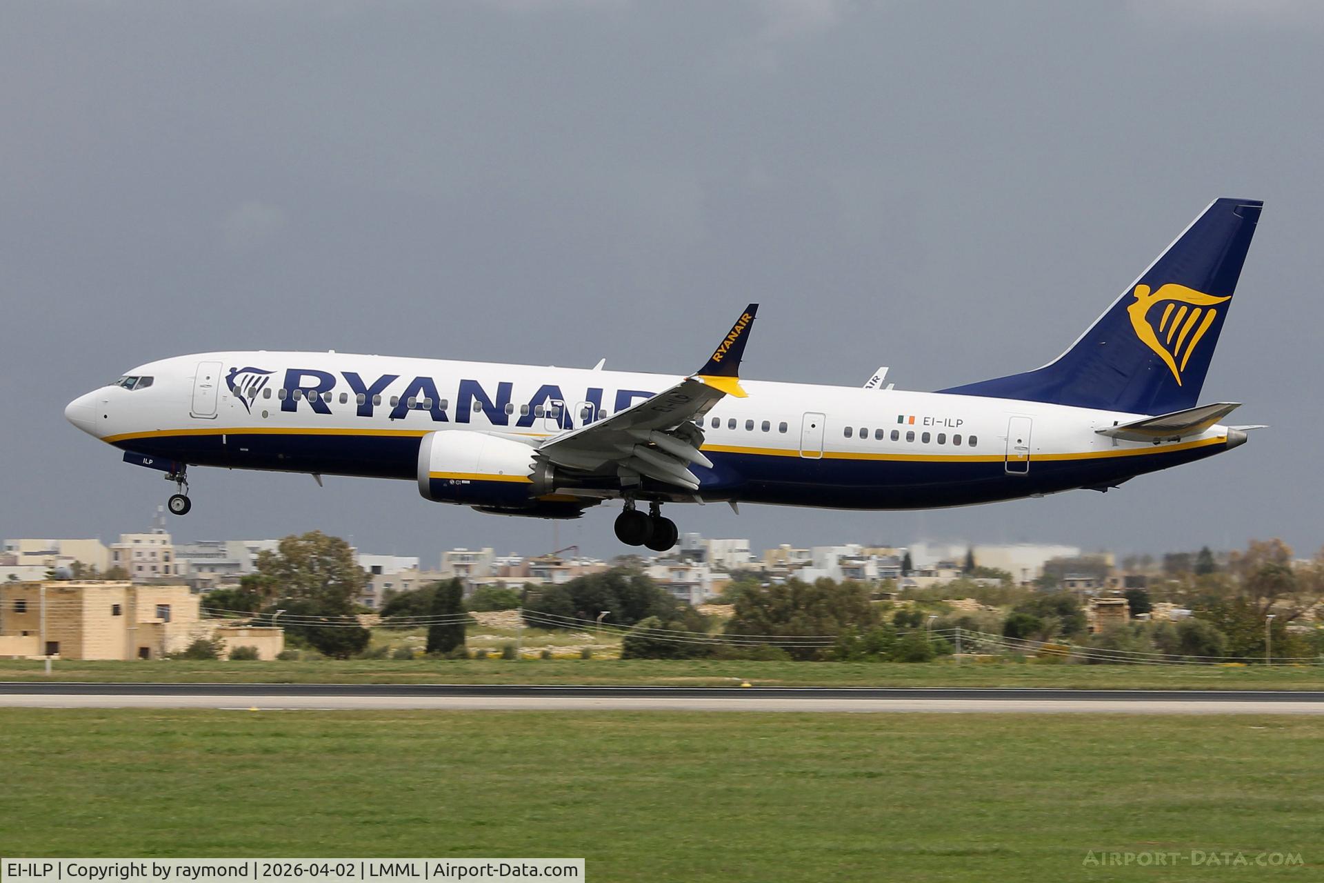 EI-ILP, Boeing 737- MAX 8 C/N 67065, Ryanair Boeing 737-8 MAX reg EI-ILP on final approach RW31 Malta.