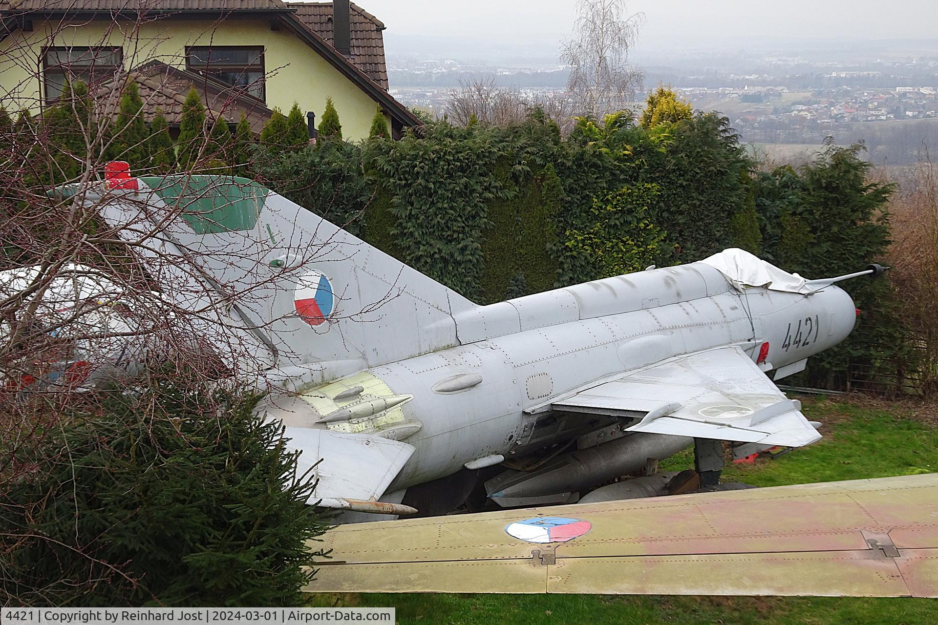 4421, Mikoyan-Gurevich MiG-21MF-75 C/N 96004421, MiG_21MF-75 ex-Czech Air Force 4421 in a private garden collection at Doubravice near Ceske Budejovice; Czech Republic