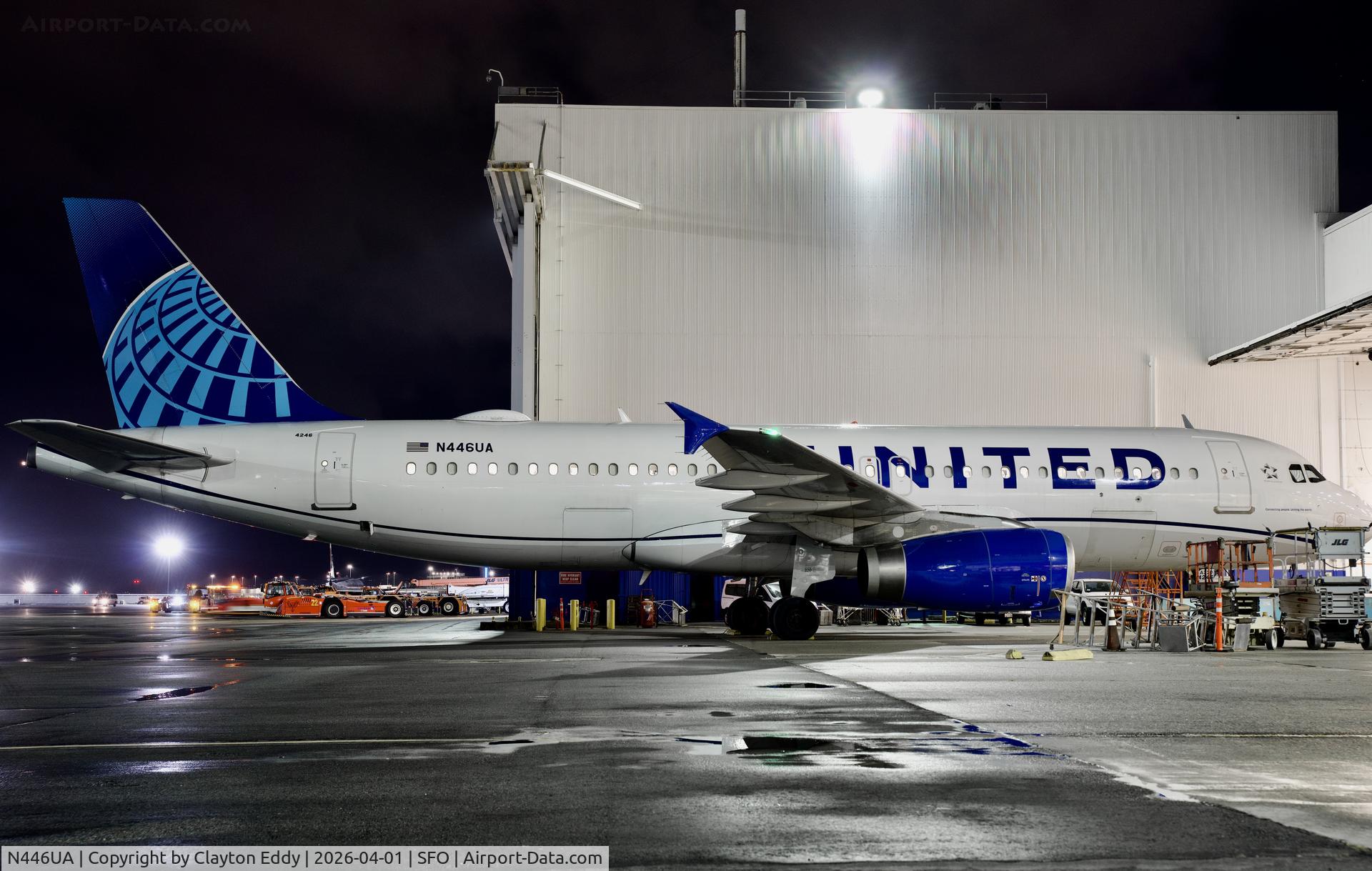 N446UA, 1998 Airbus A320-232 C/N 834, SFO 2026