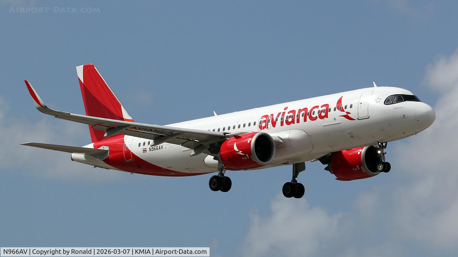 N966AV, 2022 Airbus A320-251N C/N 11213, at mia