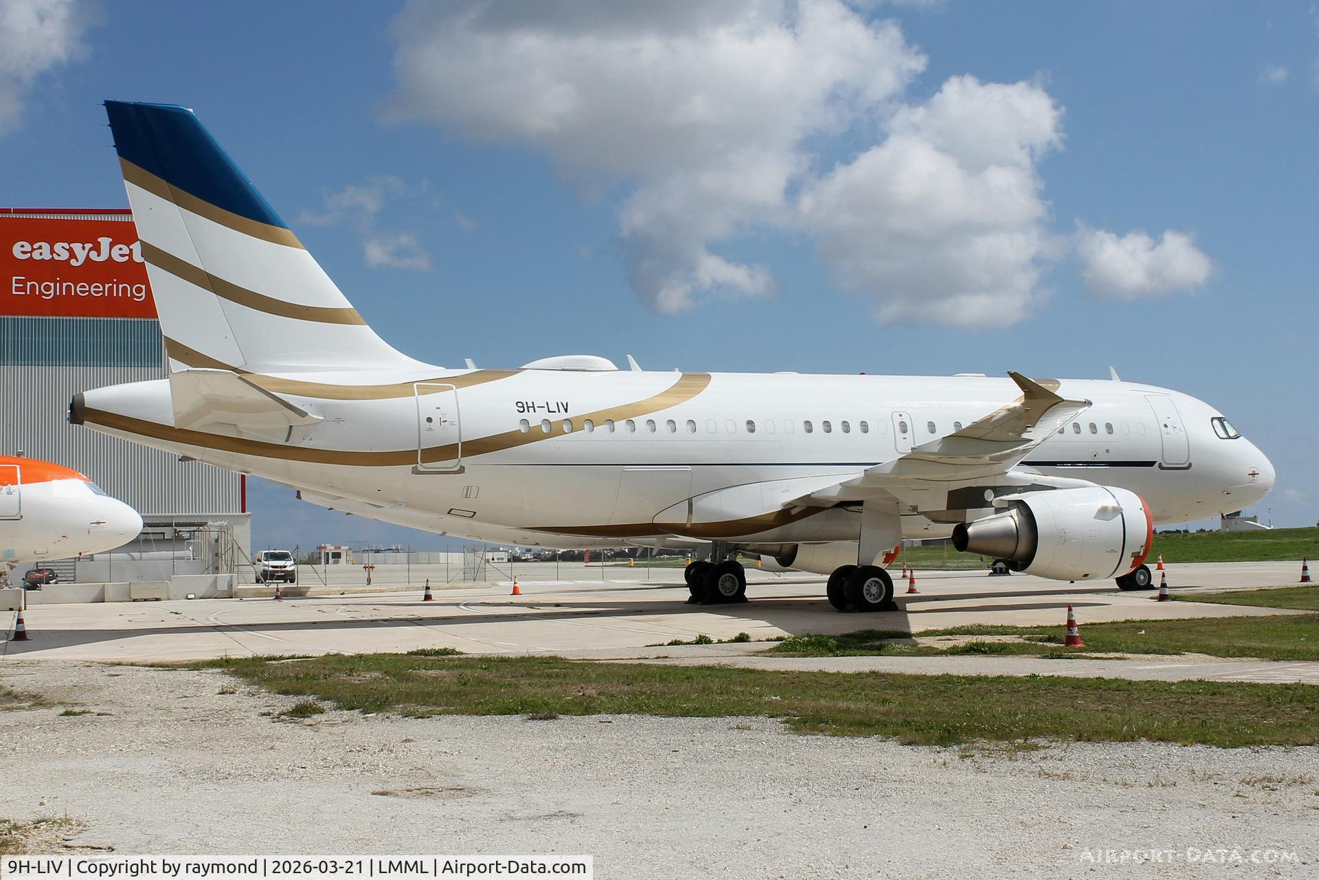 9H-LIV, 2008 Airbus A319-115/CJ C/N 3513, Comlux Aviation Airbus A319-115(CJ)  reg 9H-LIV on Park No4 at Malta.